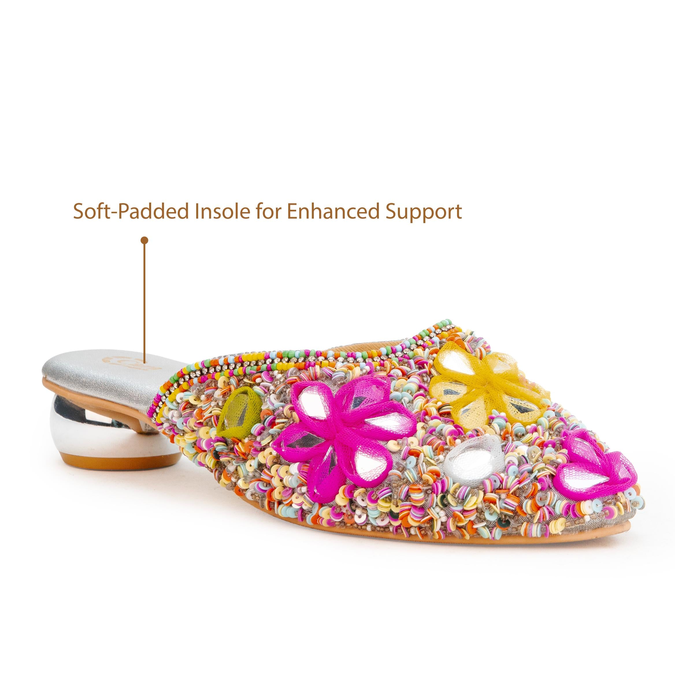 Mirror Phulkari Mules