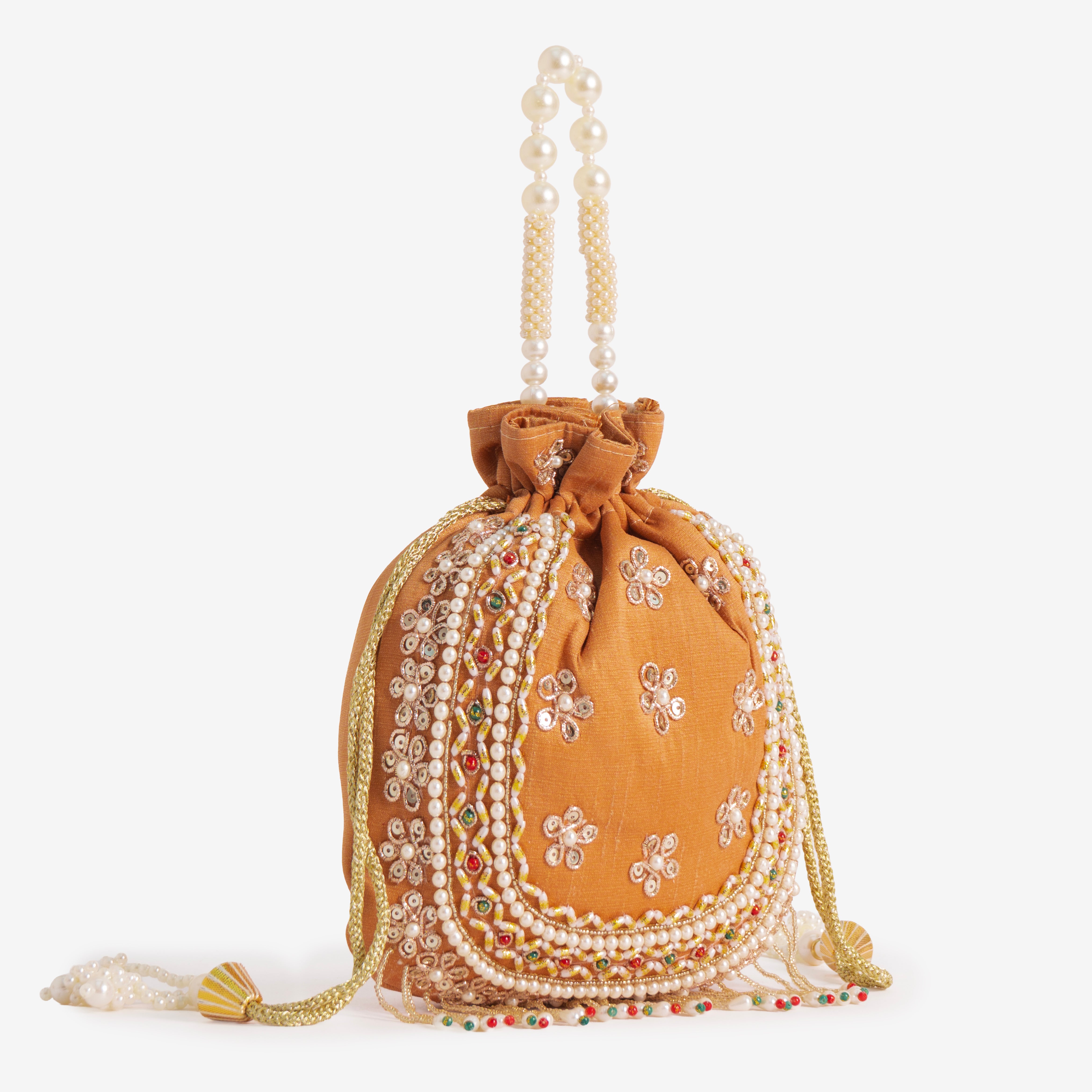 Blush Gold Braid Potli