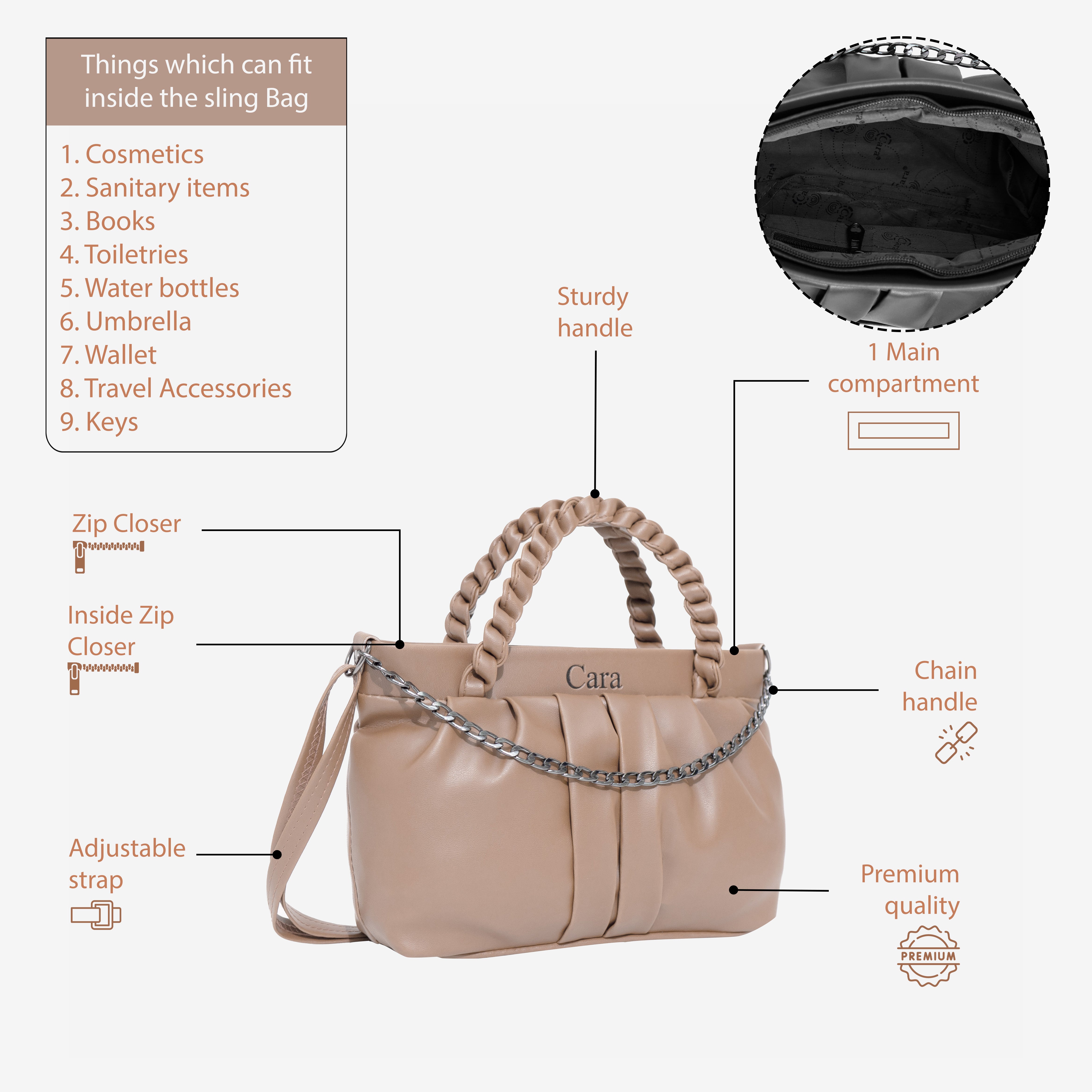 Burning Sand Braided sling bag | Cara
