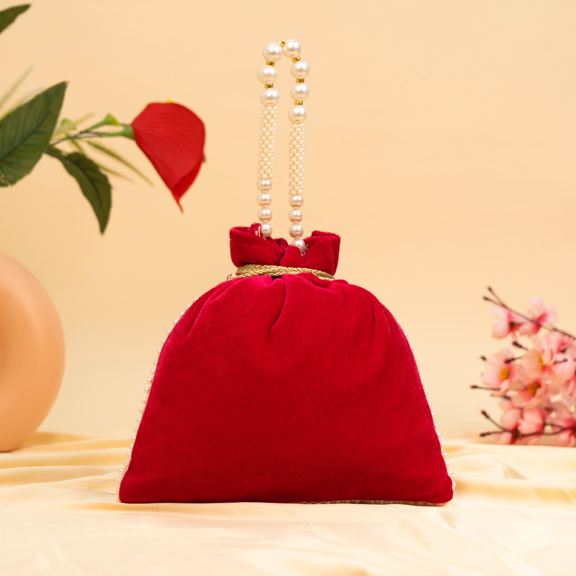 Vibrant Floral Zardosi Potli