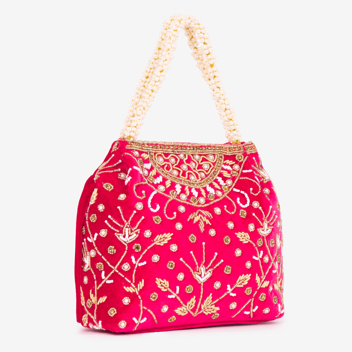 Bridal Pearlstone Velvet Potli