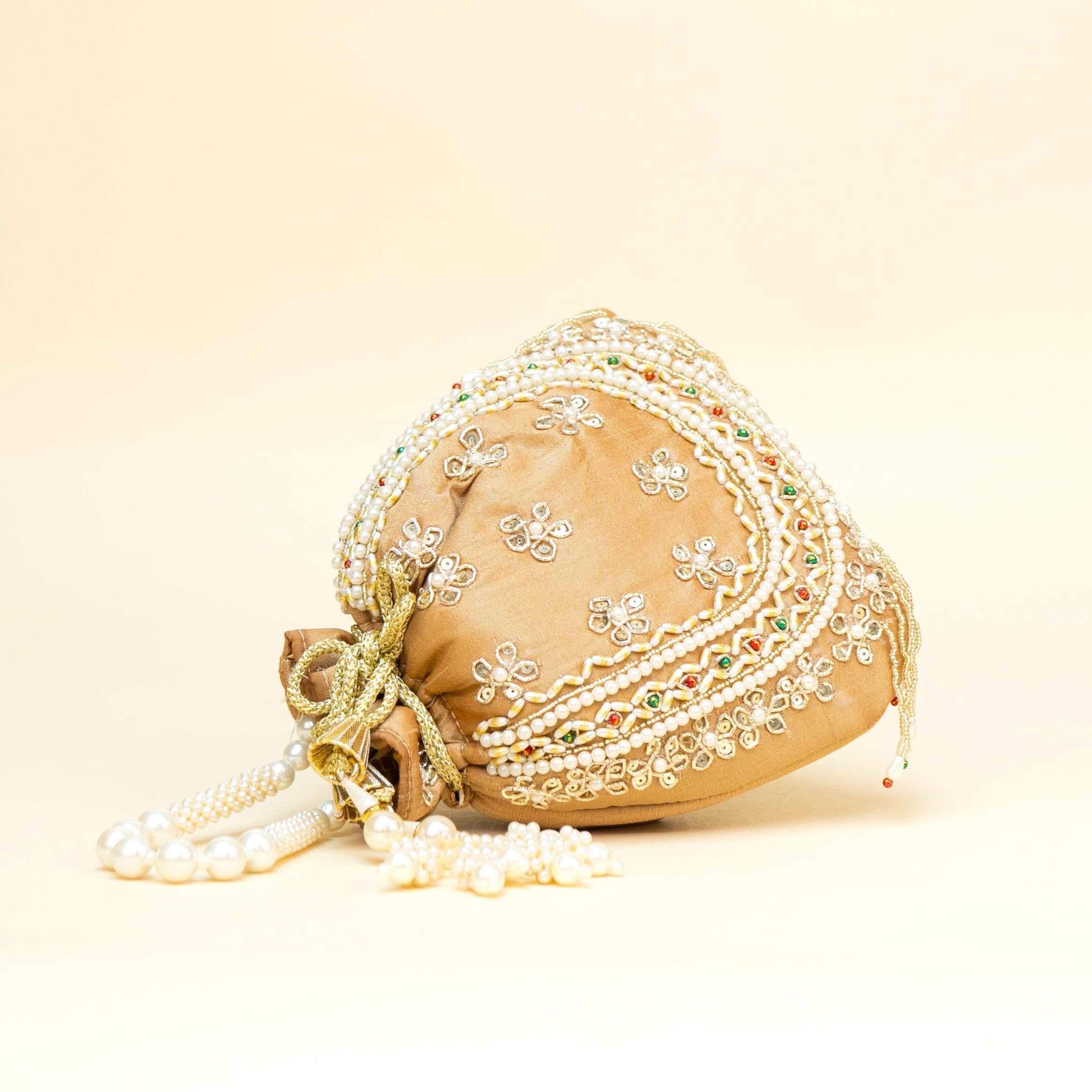 Blush Gold Braid Potli