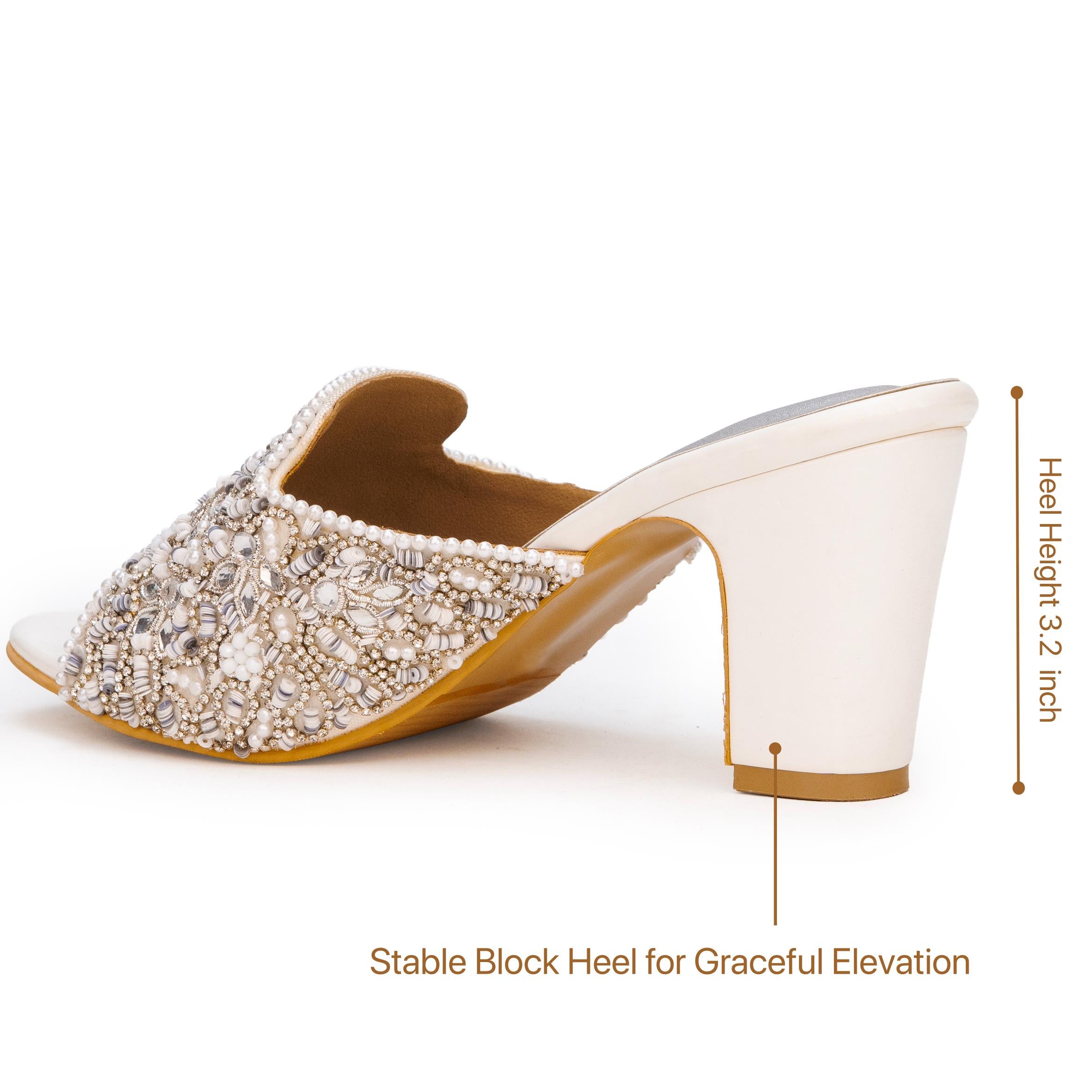 Shimmer Embroidery Heels