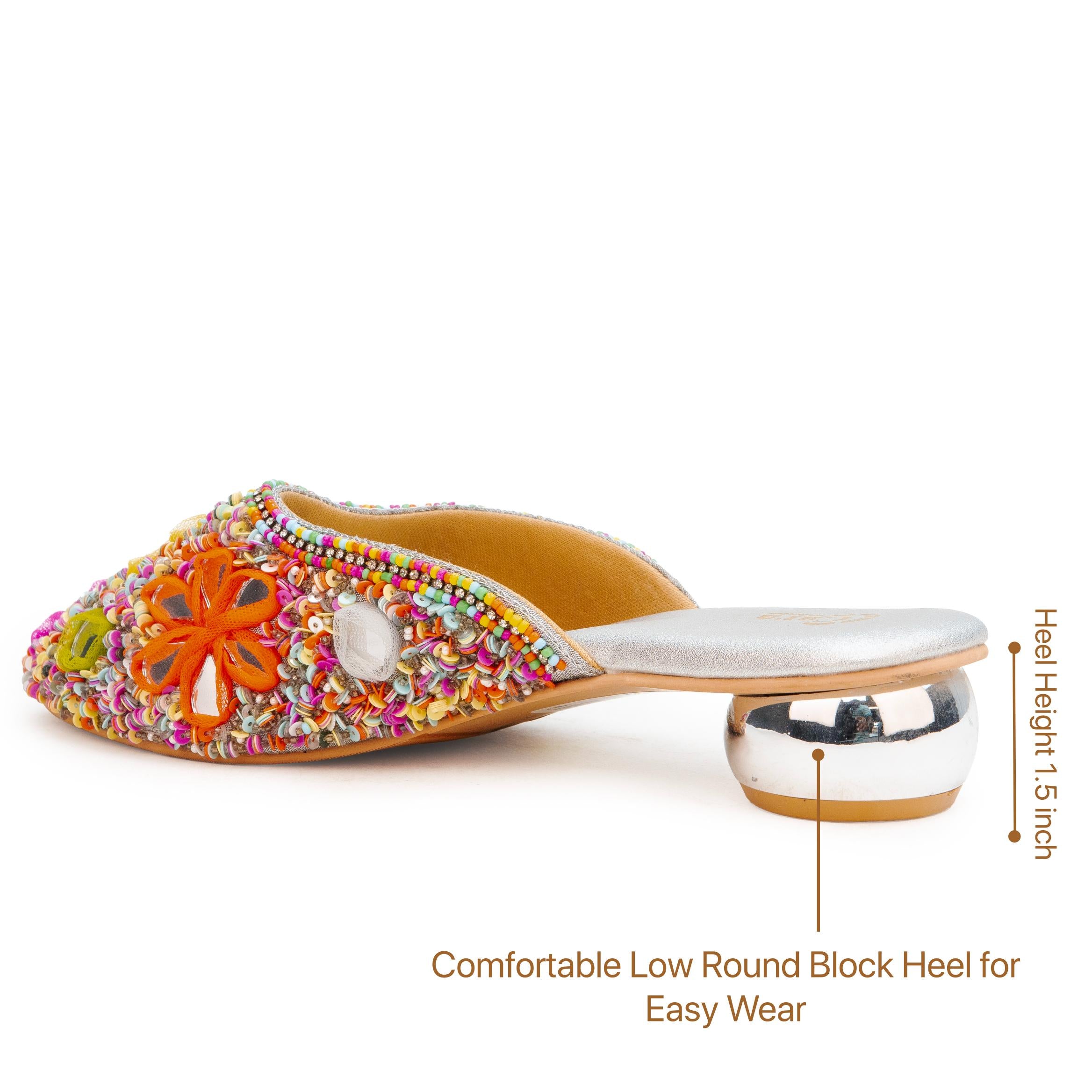 Mirror Phulkari Mules