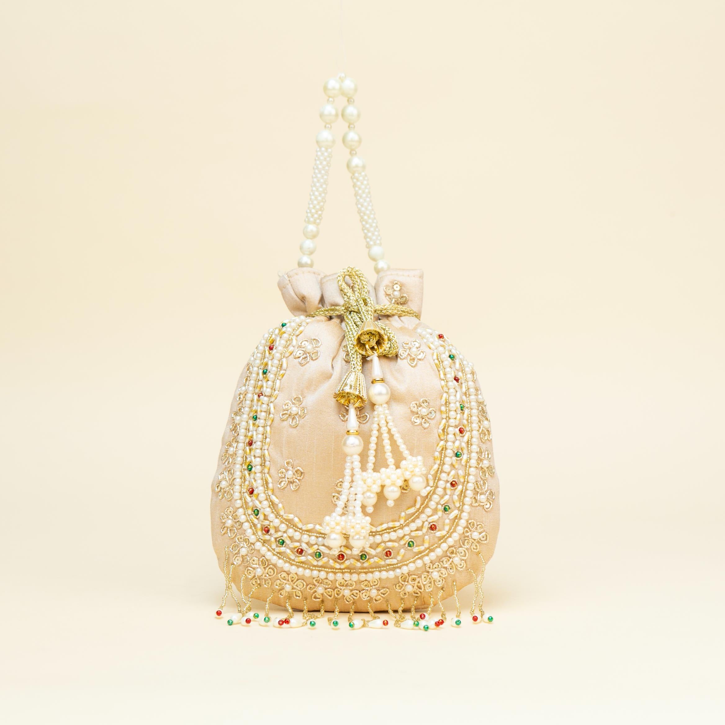 Blush Gold Braid Potli