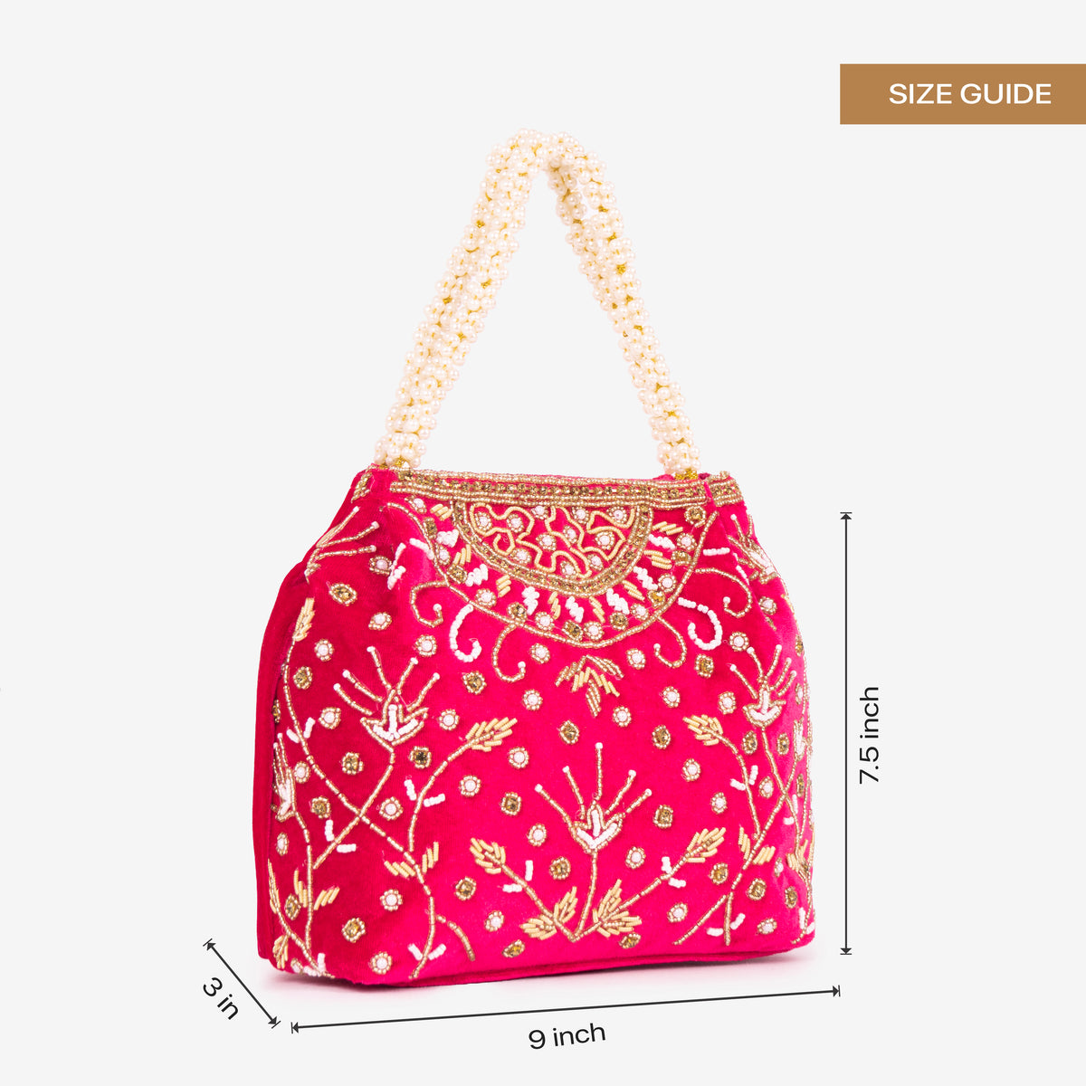Bridal Pearlstone Velvet Potli