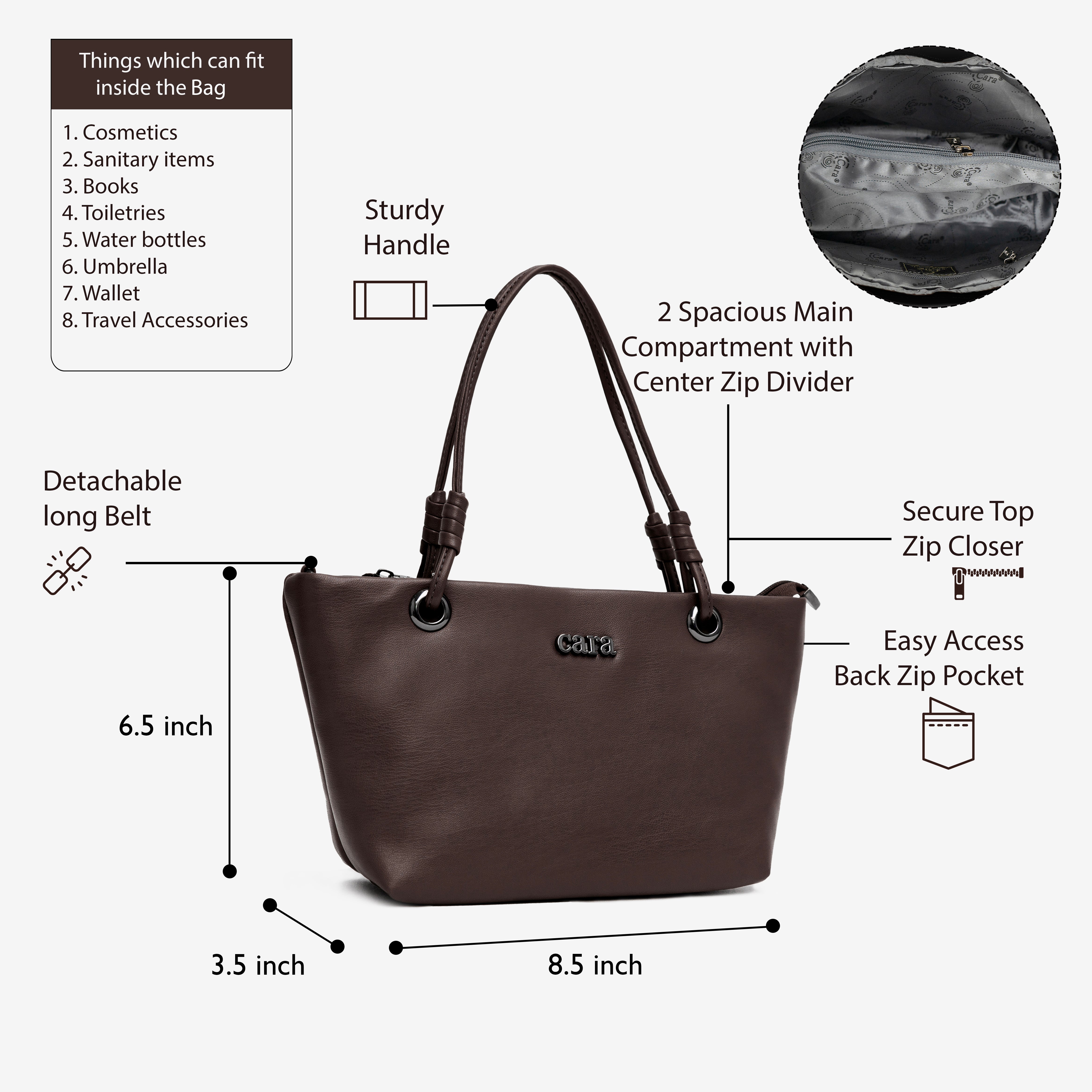 Dark Brown Delightful Slingbag | Cara