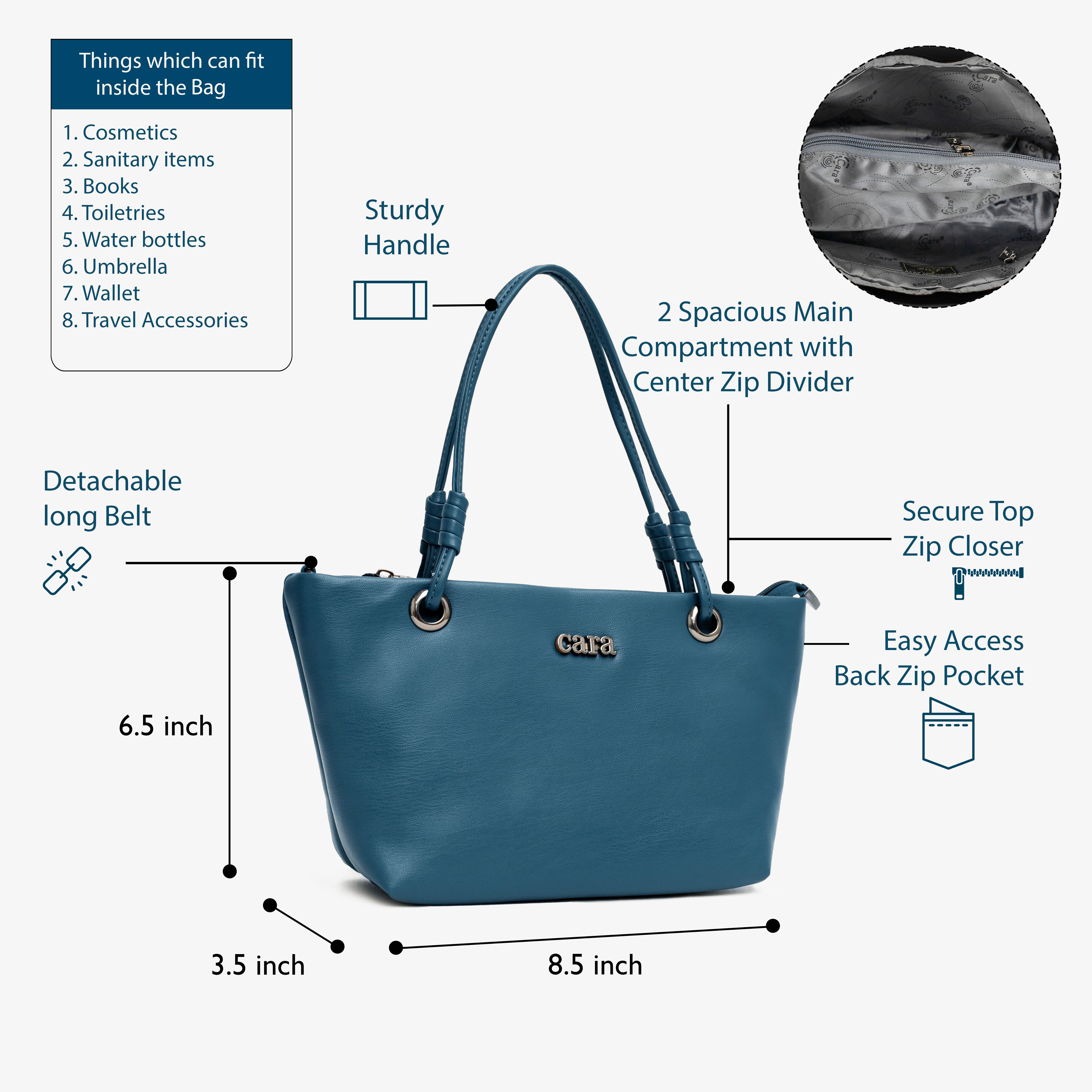 Teal Blue Delightful Slingbag | Cara