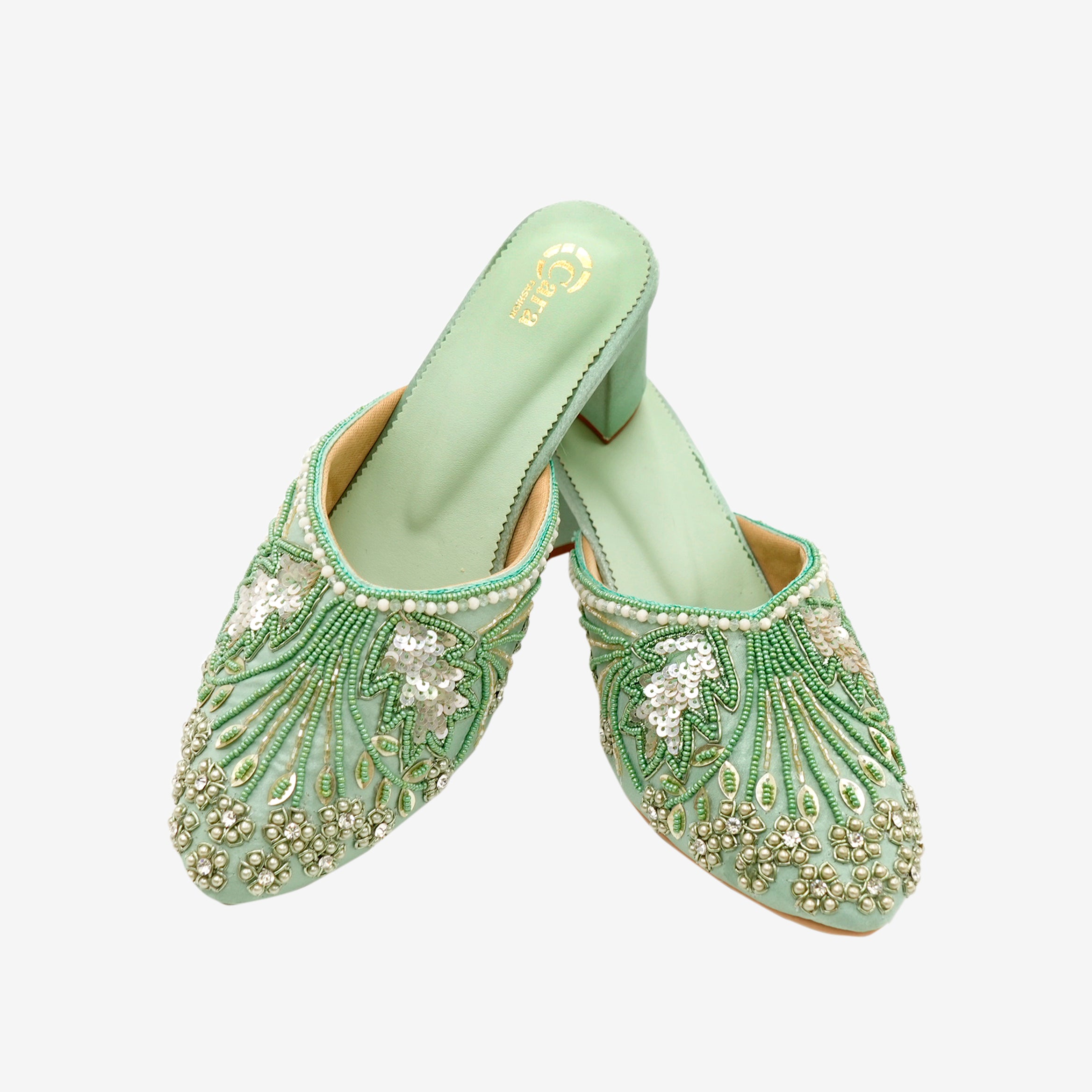 Festive Glide Beaded Heels