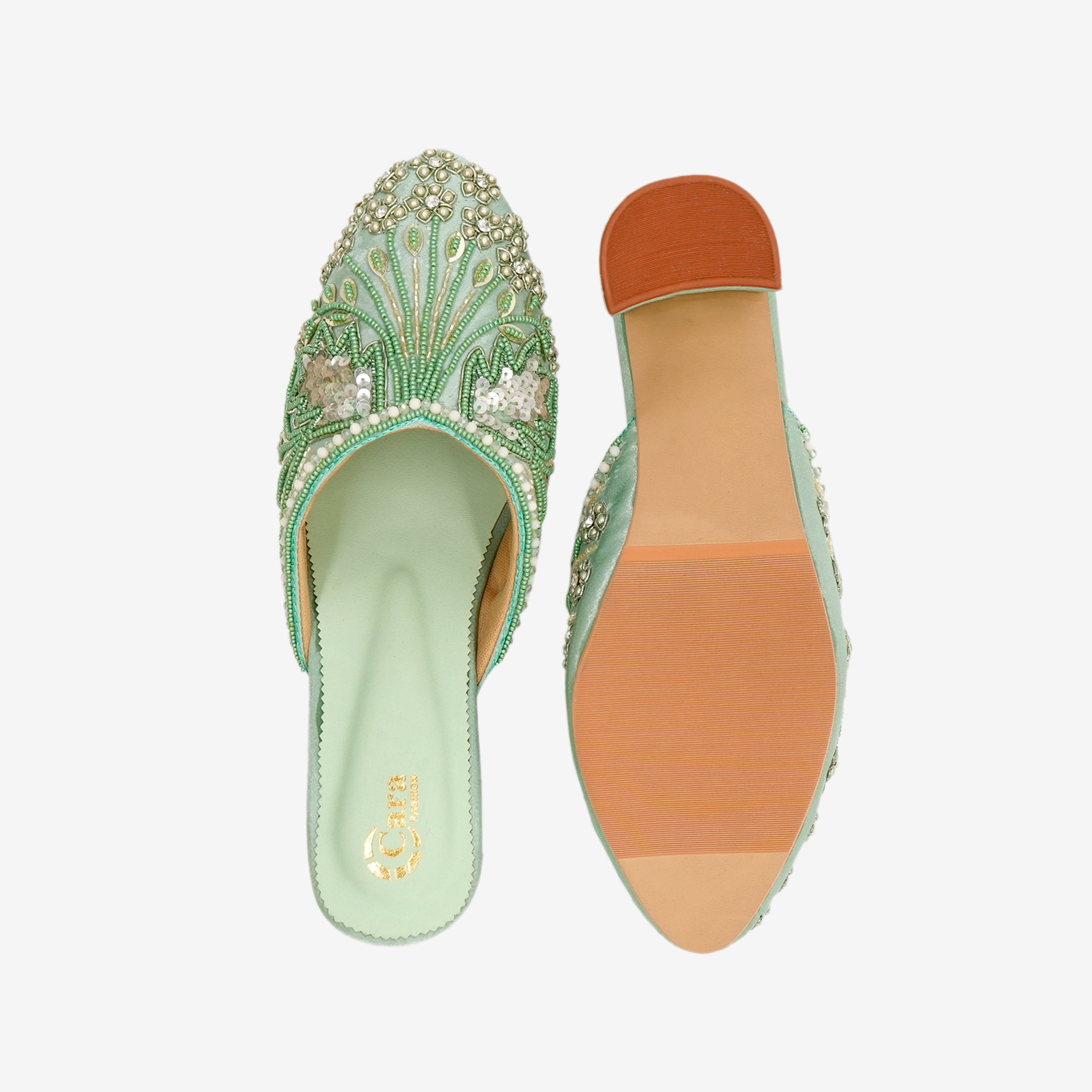 Festive Glide Beaded Heels