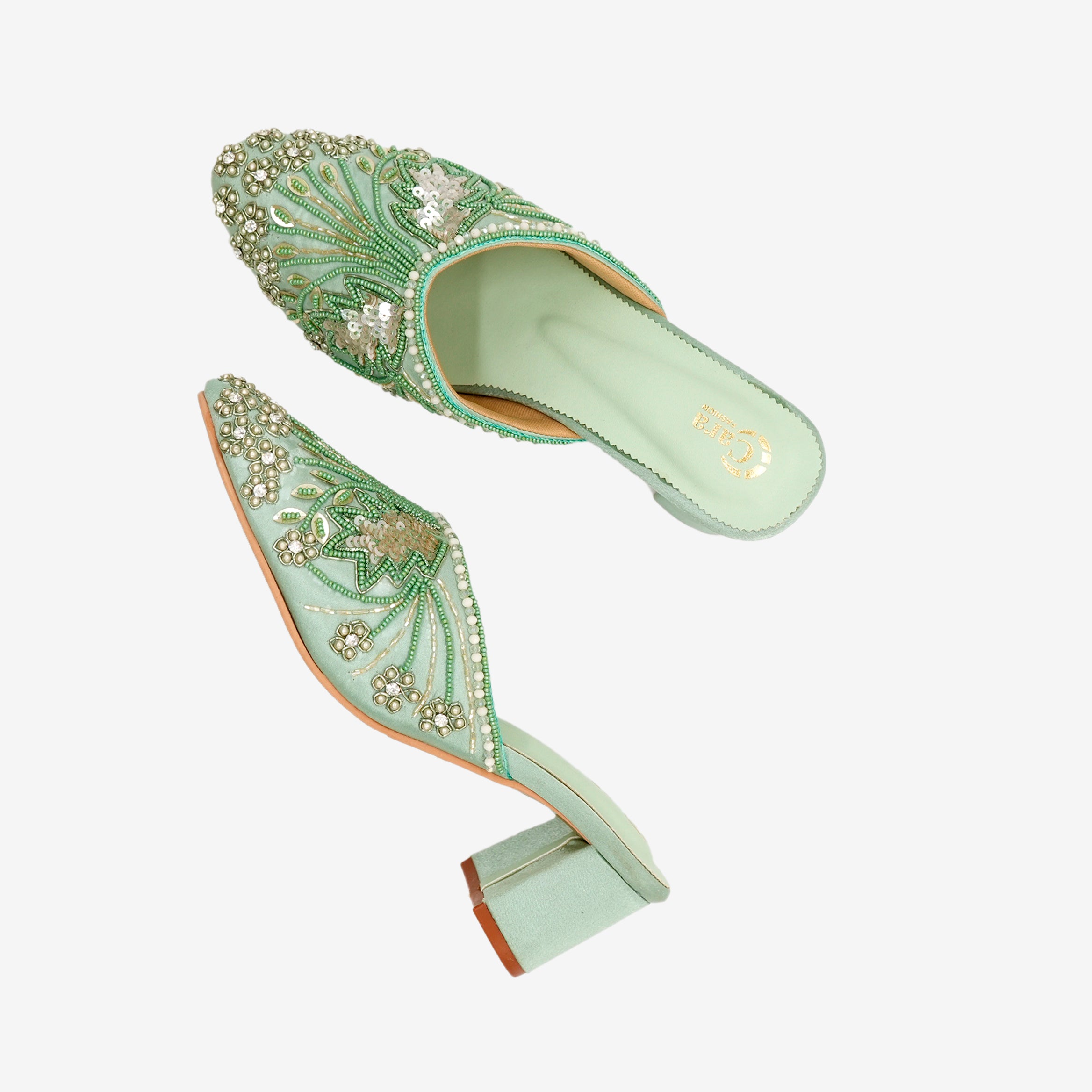 Festive Glide Beaded Heels