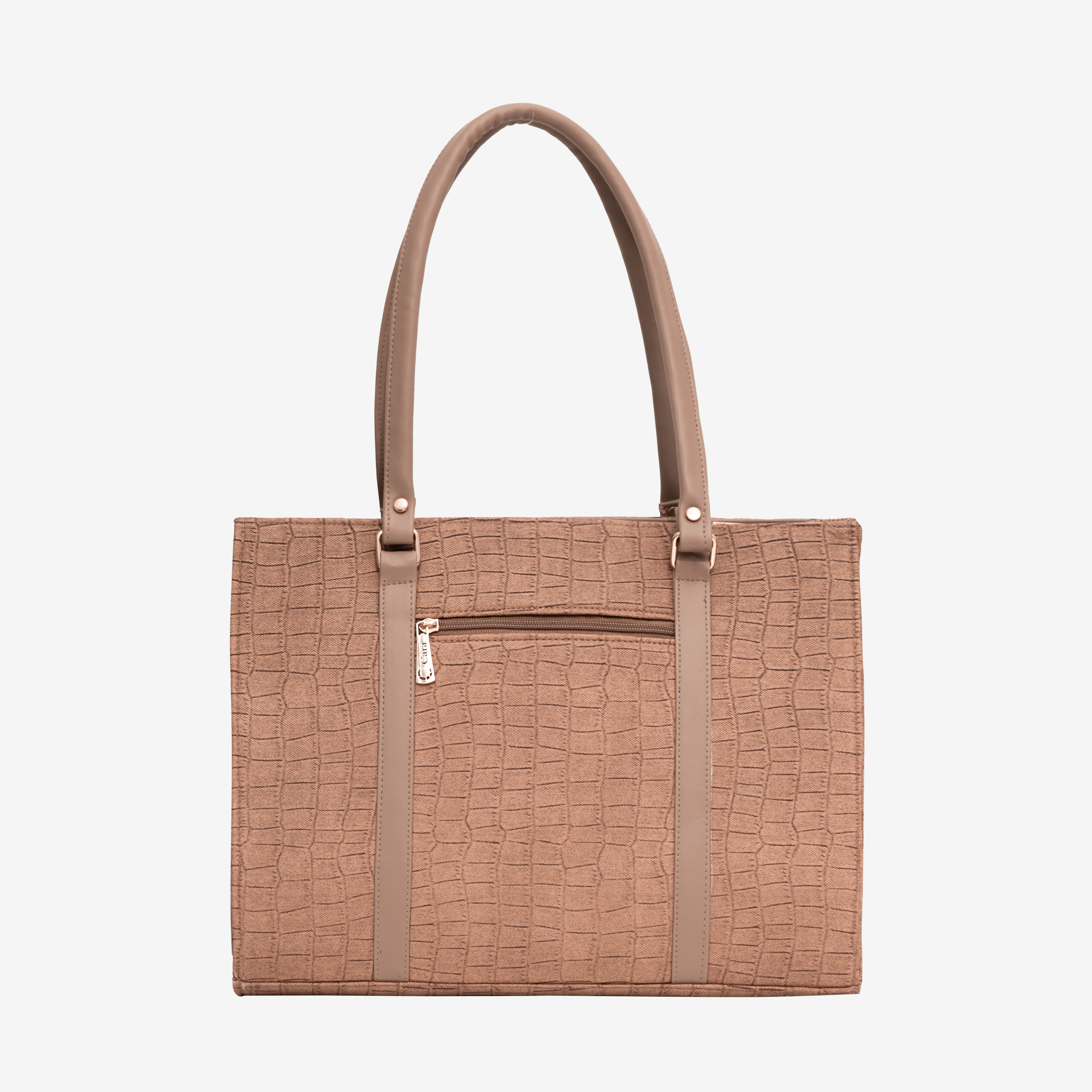 Brown Croc Textured Shoulder Bag | Cara
