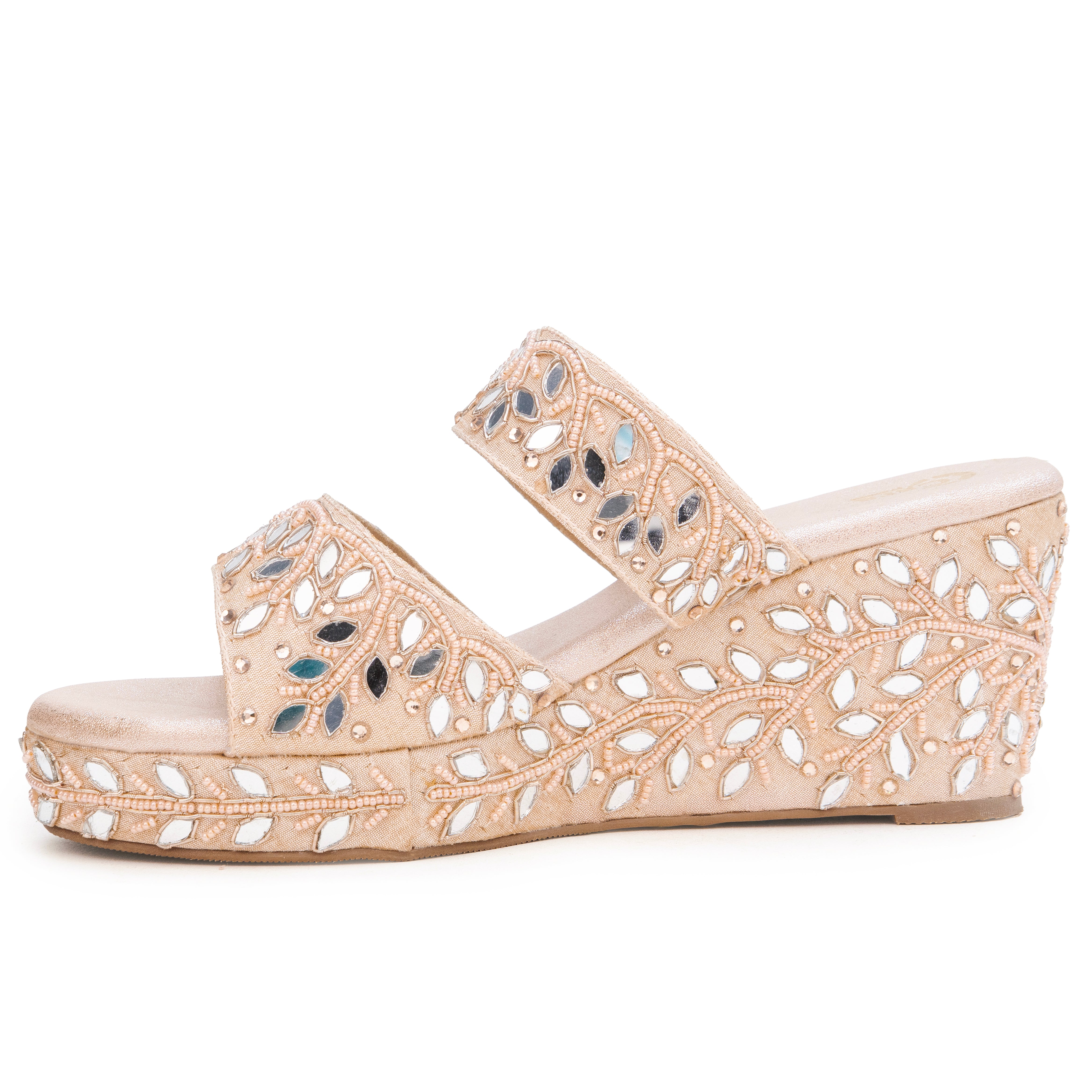 Mirror Beaded Wedges