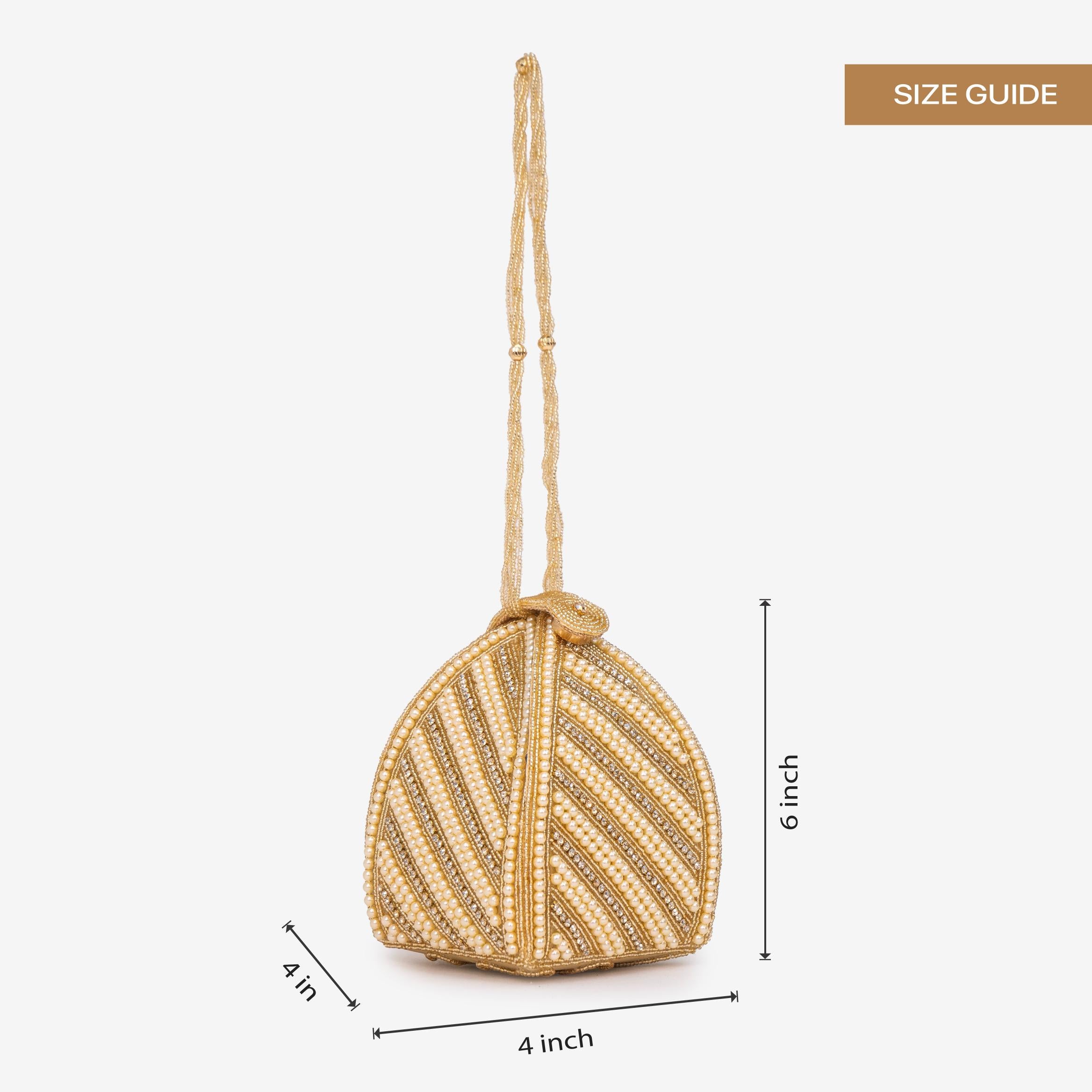 Linear Pearl Glam Potli