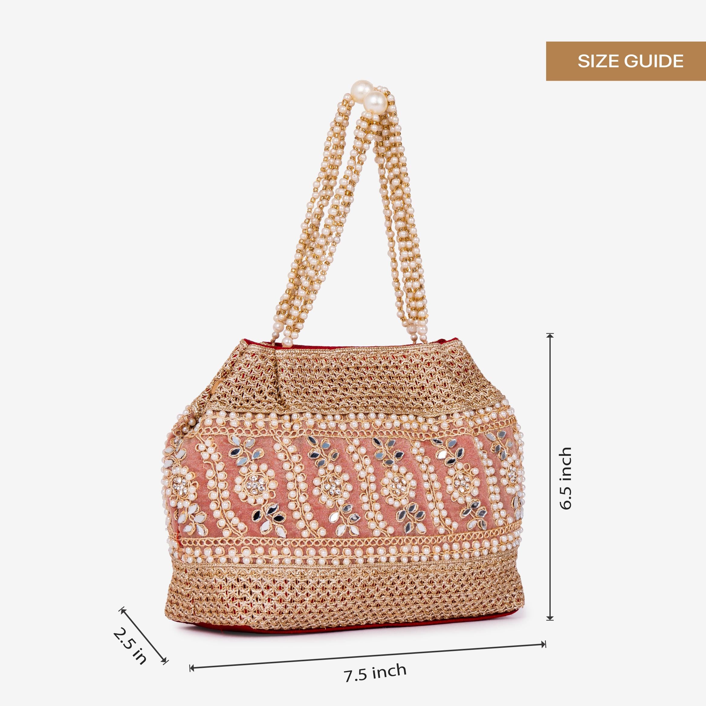 Golden Fern Pearl Potli