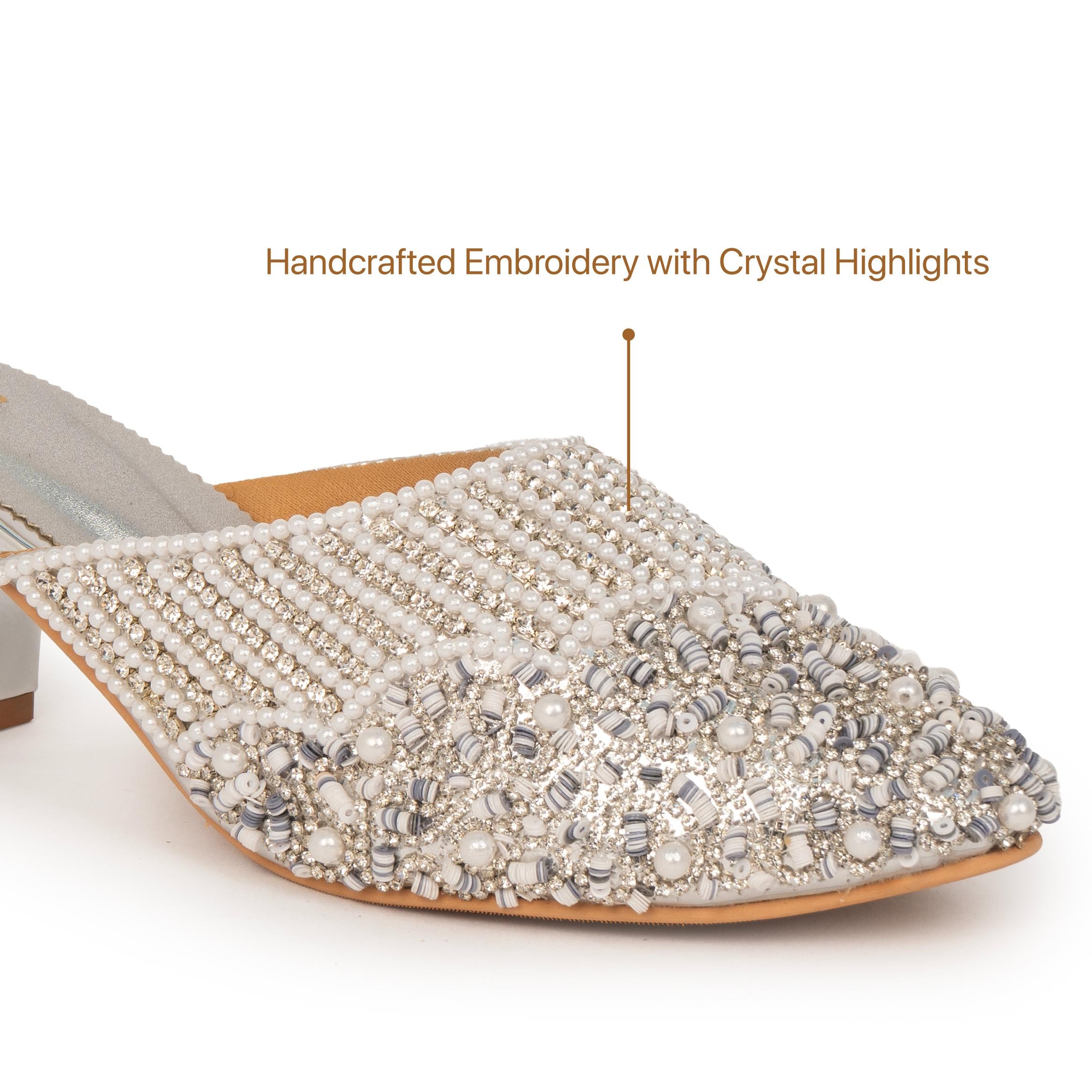 Pearl Crusted Queen Mules