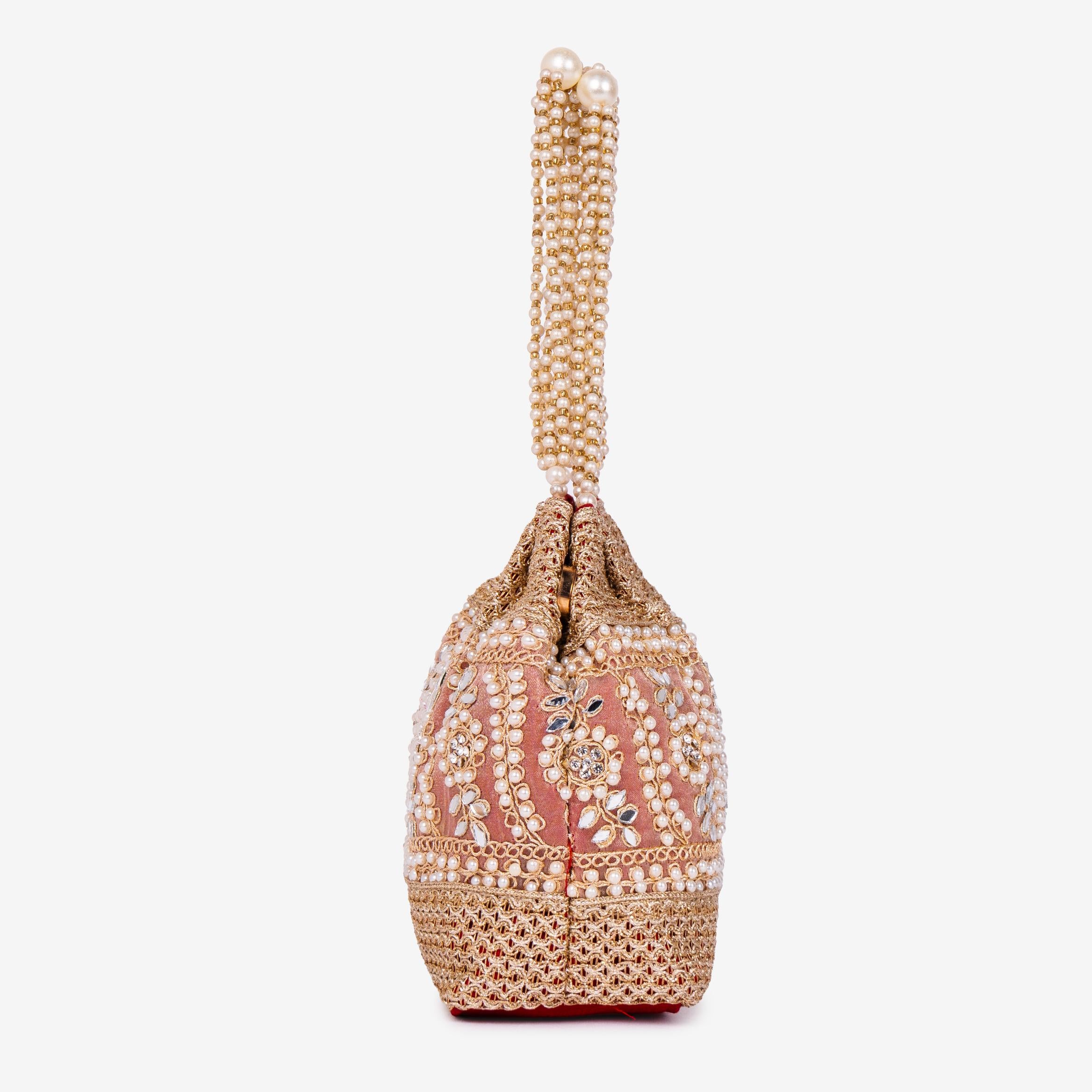 Golden Fern Pearl Potli