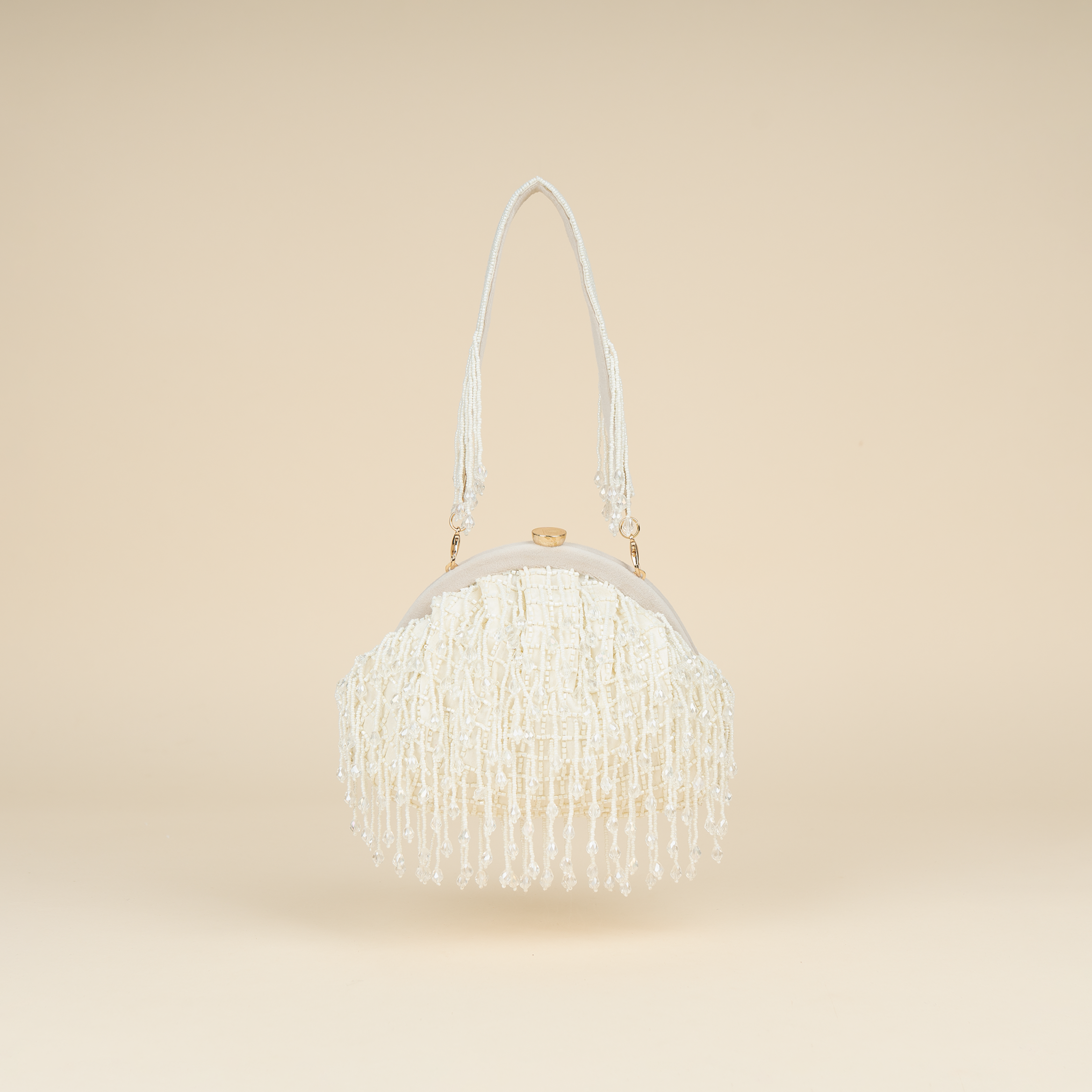 Opulent Pearl Satin Potli