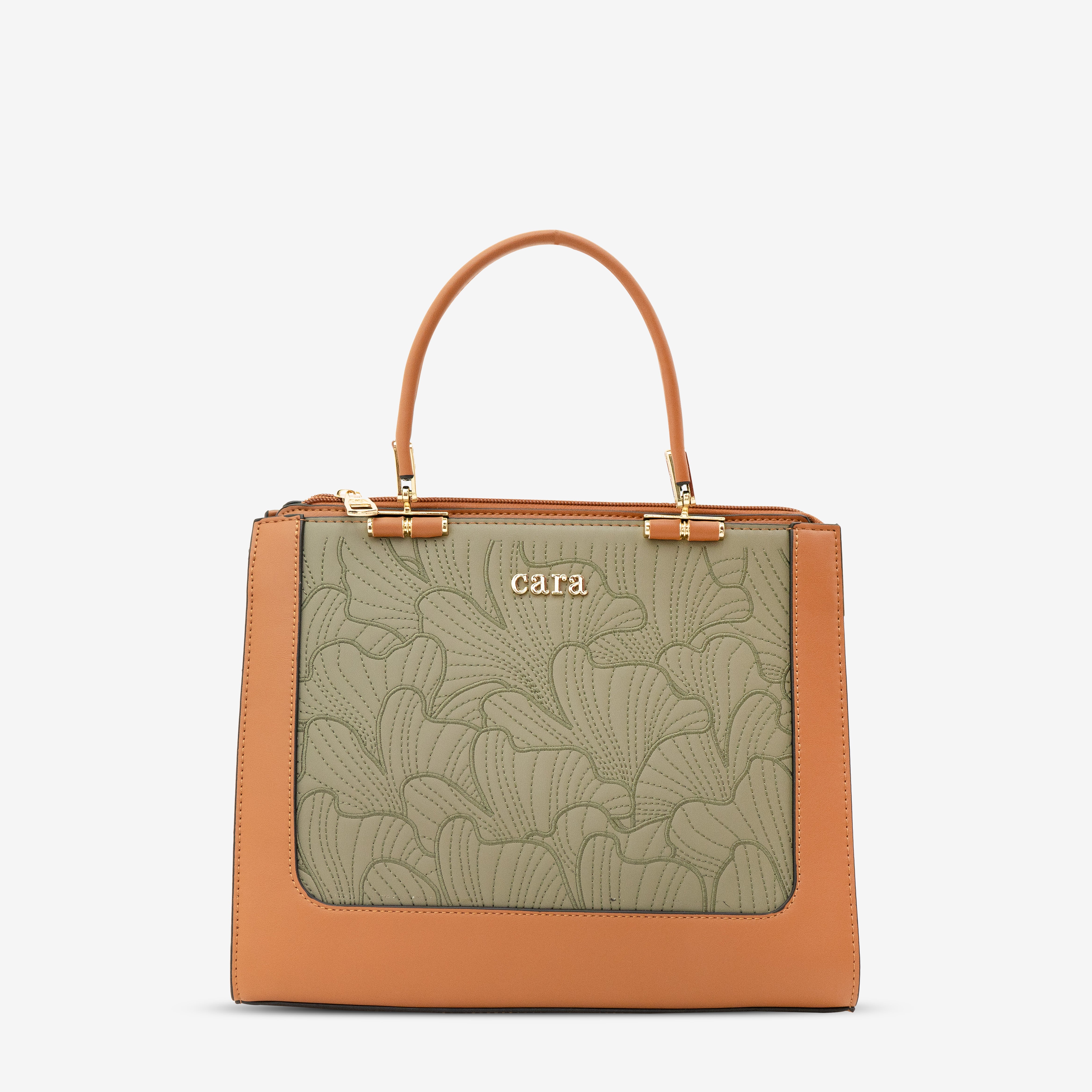 Brown Floral Eclipse Handbag | Cara