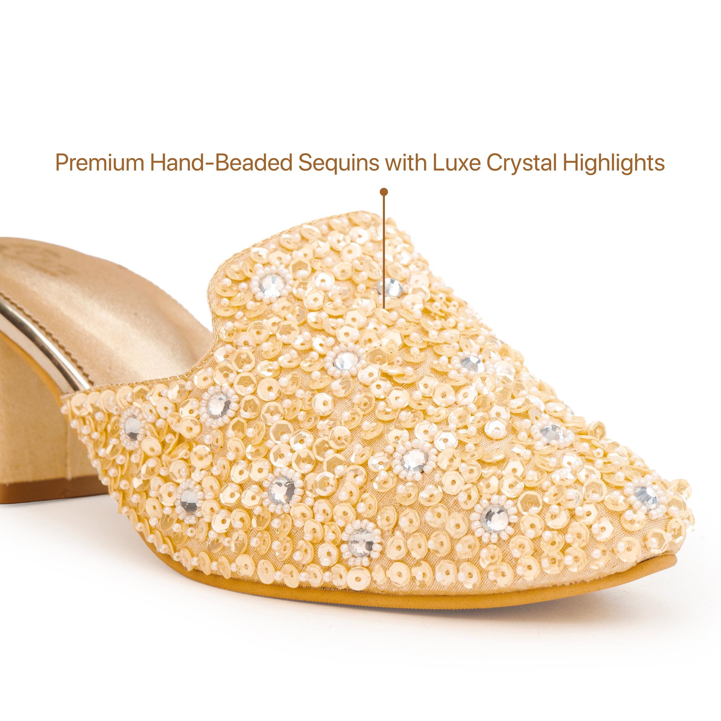 Sequin Princess Mules