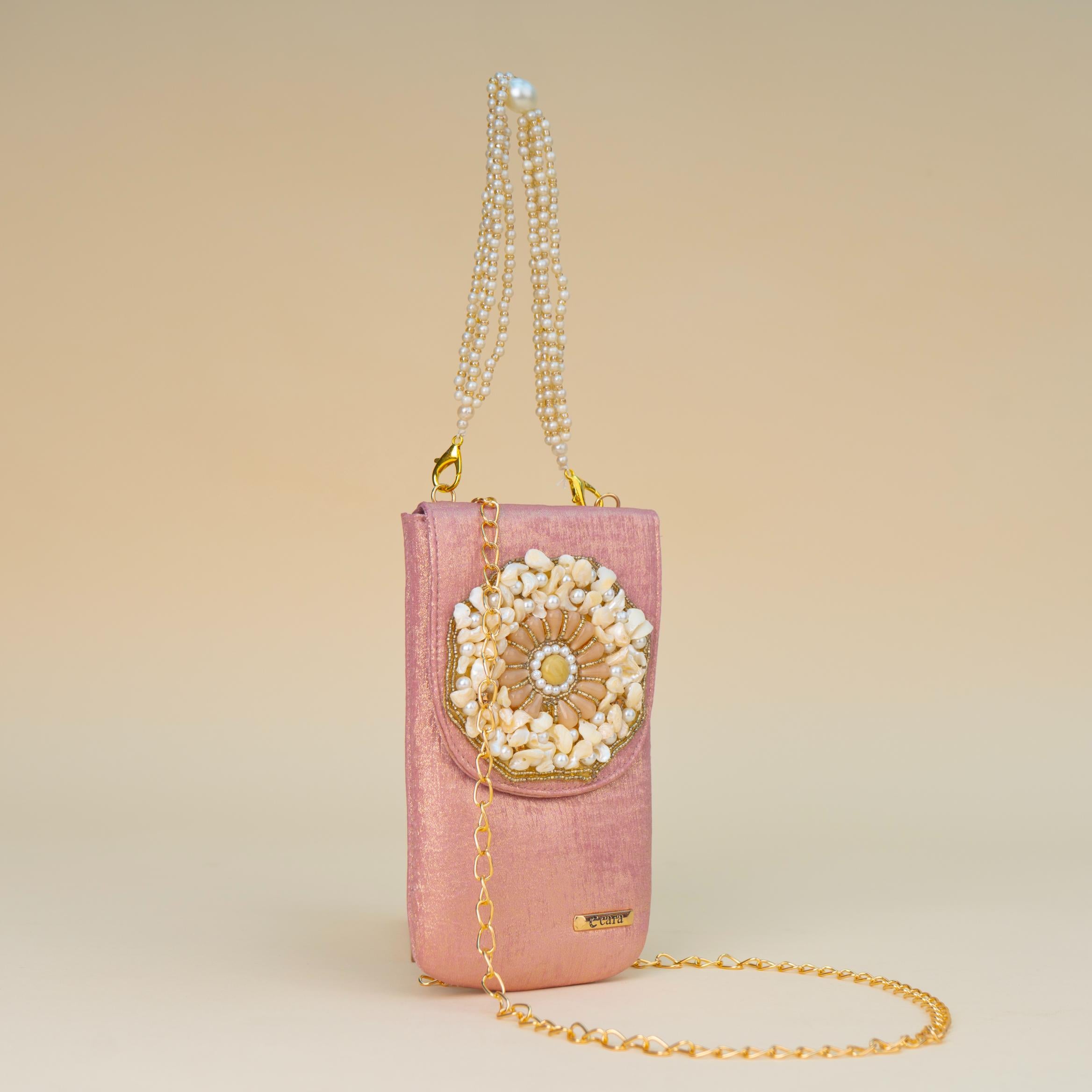 Aquamarine Pearl Charm Clutch