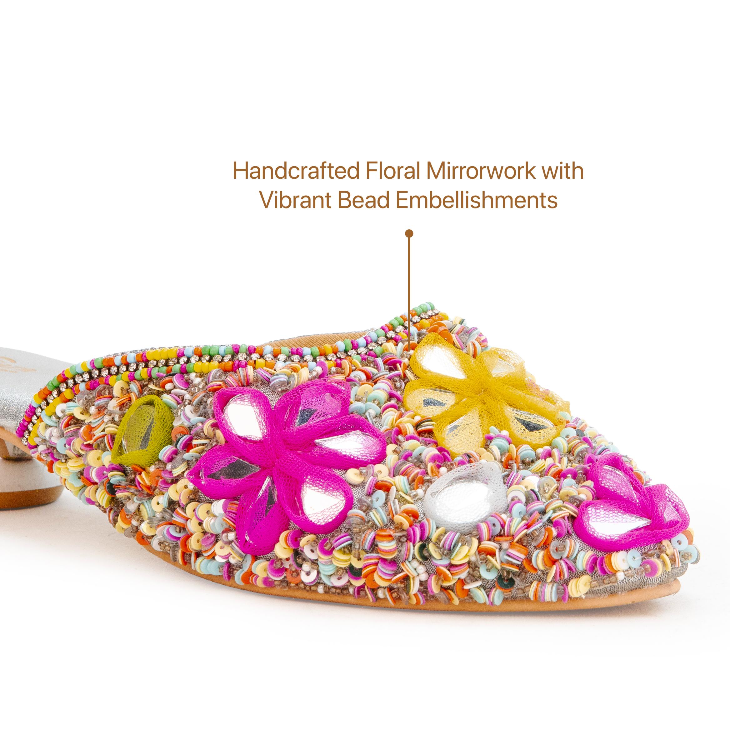 Mirror Phulkari Mules