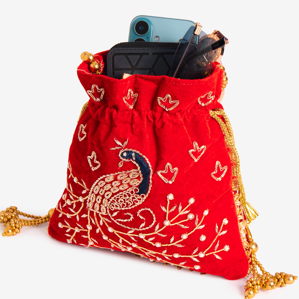 Peacock Elegance Potli