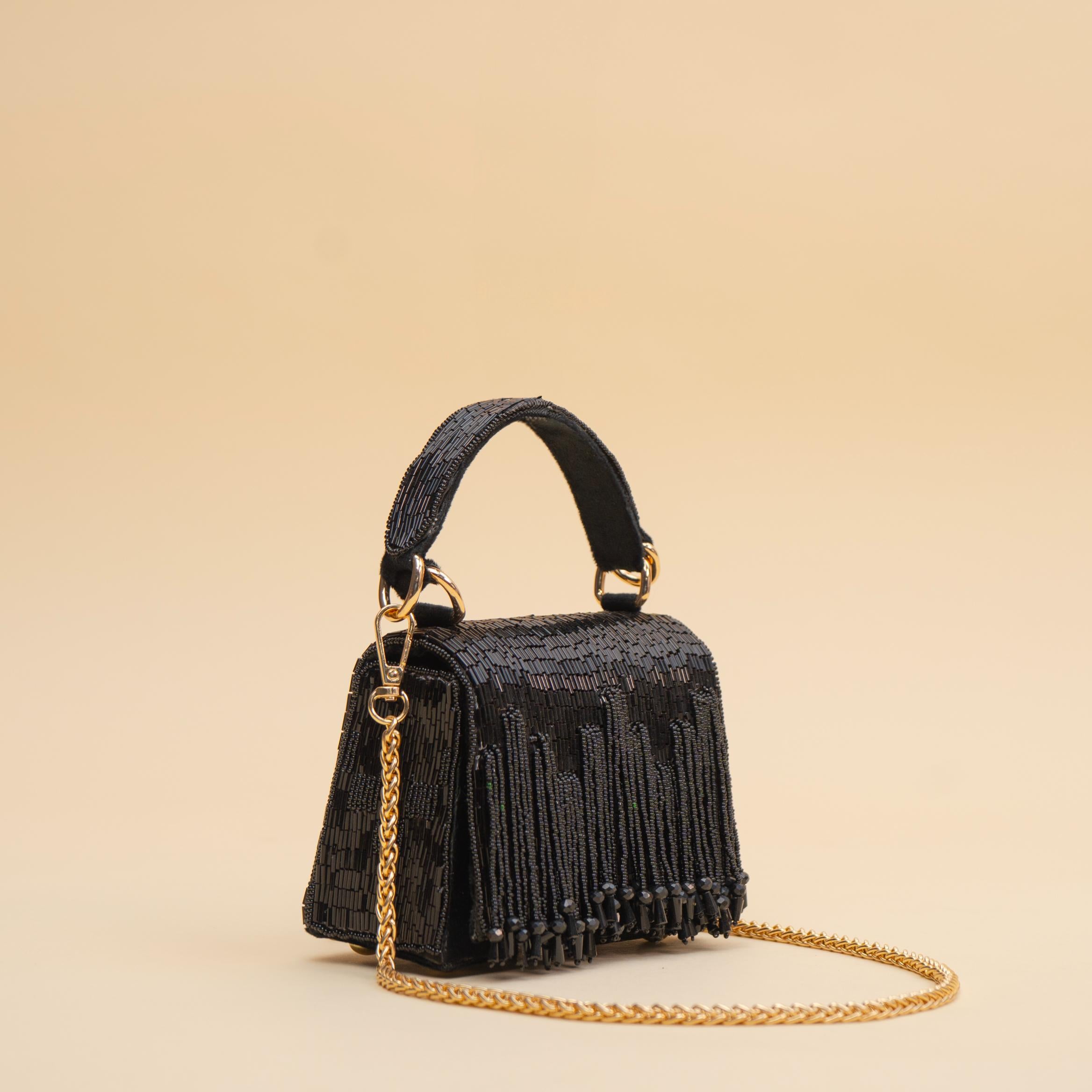 Glitz Fringe Clutch
