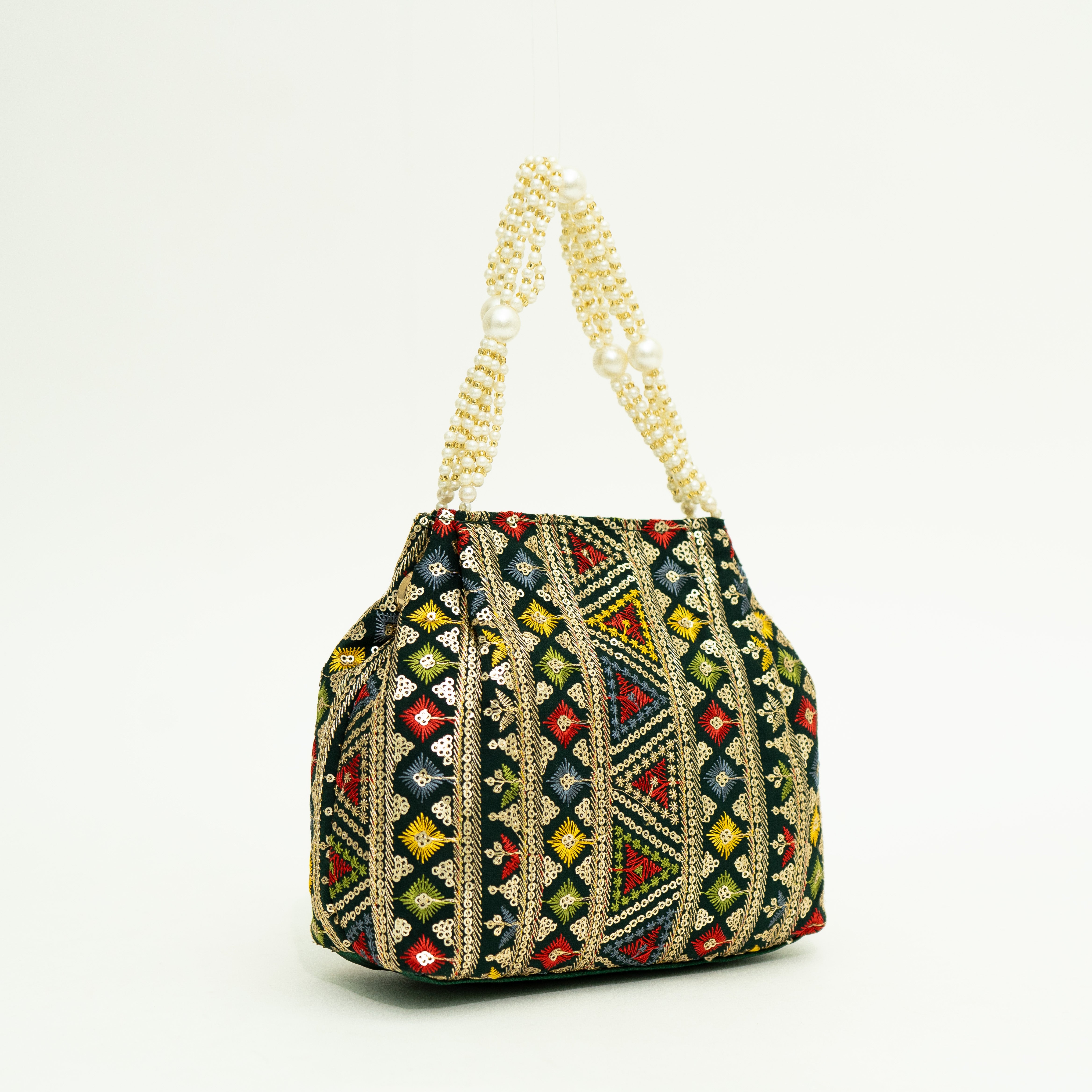 Green Exclusive Ethnic Handy Potli
