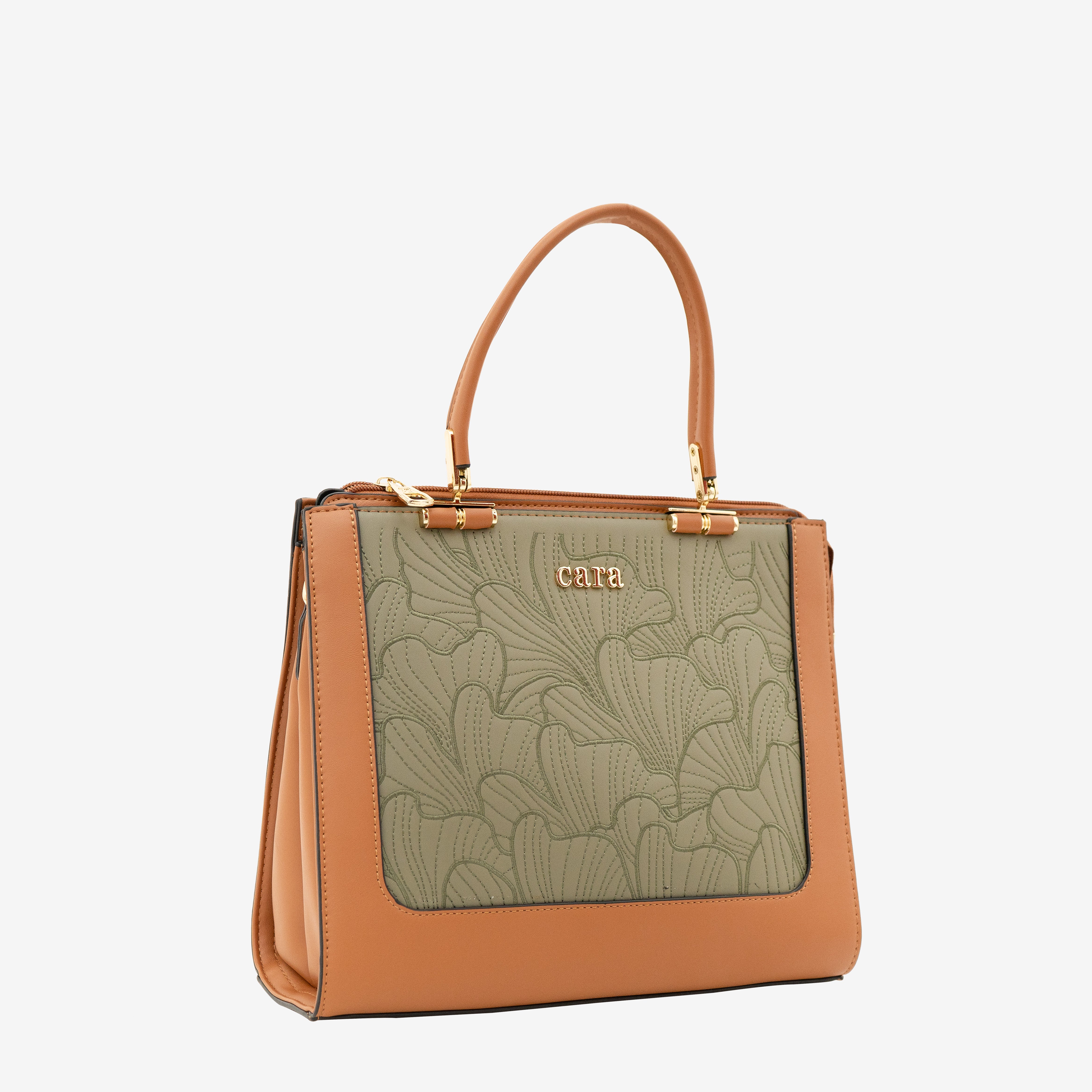 Brown Floral Eclipse Handbag | Cara