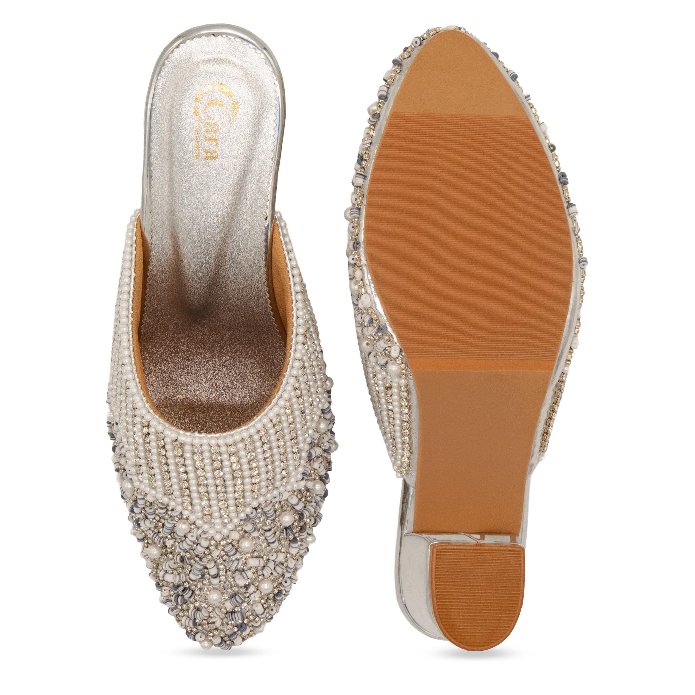 Pearl Crusted Queen Mules
