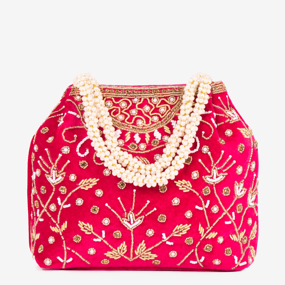 Bridal Pearlstone Velvet Potli