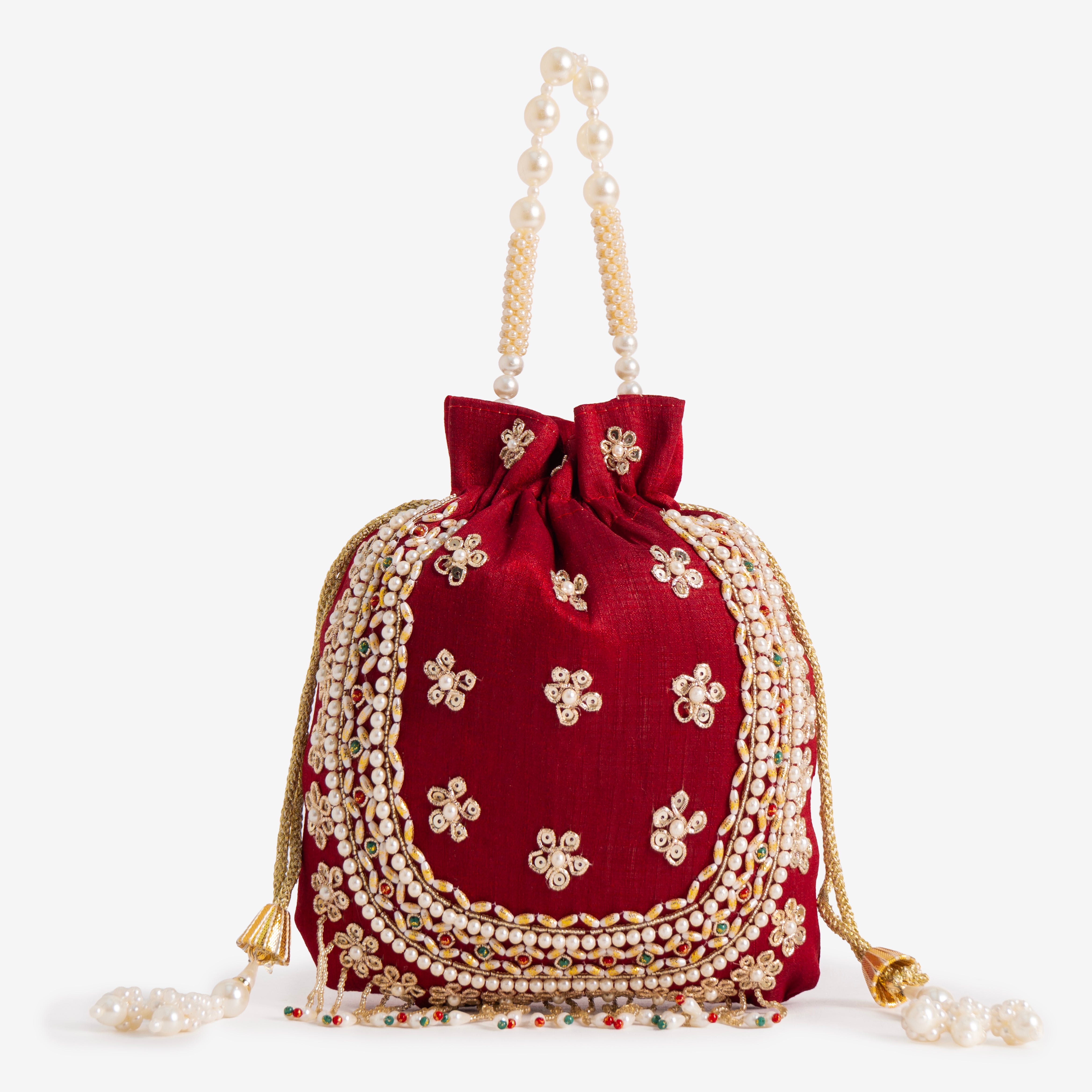 Blush Gold Braid Potli