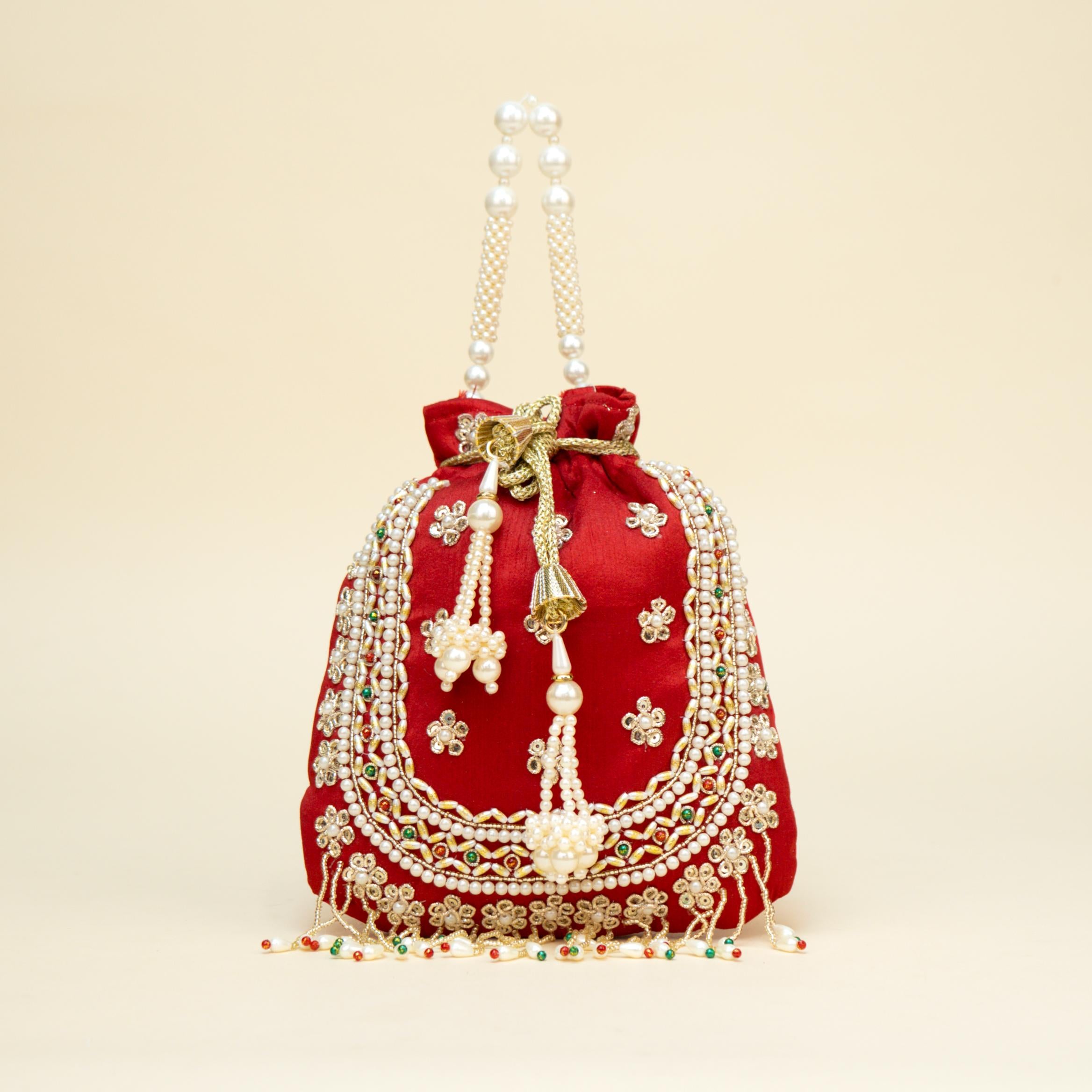 Blush Gold Braid Potli