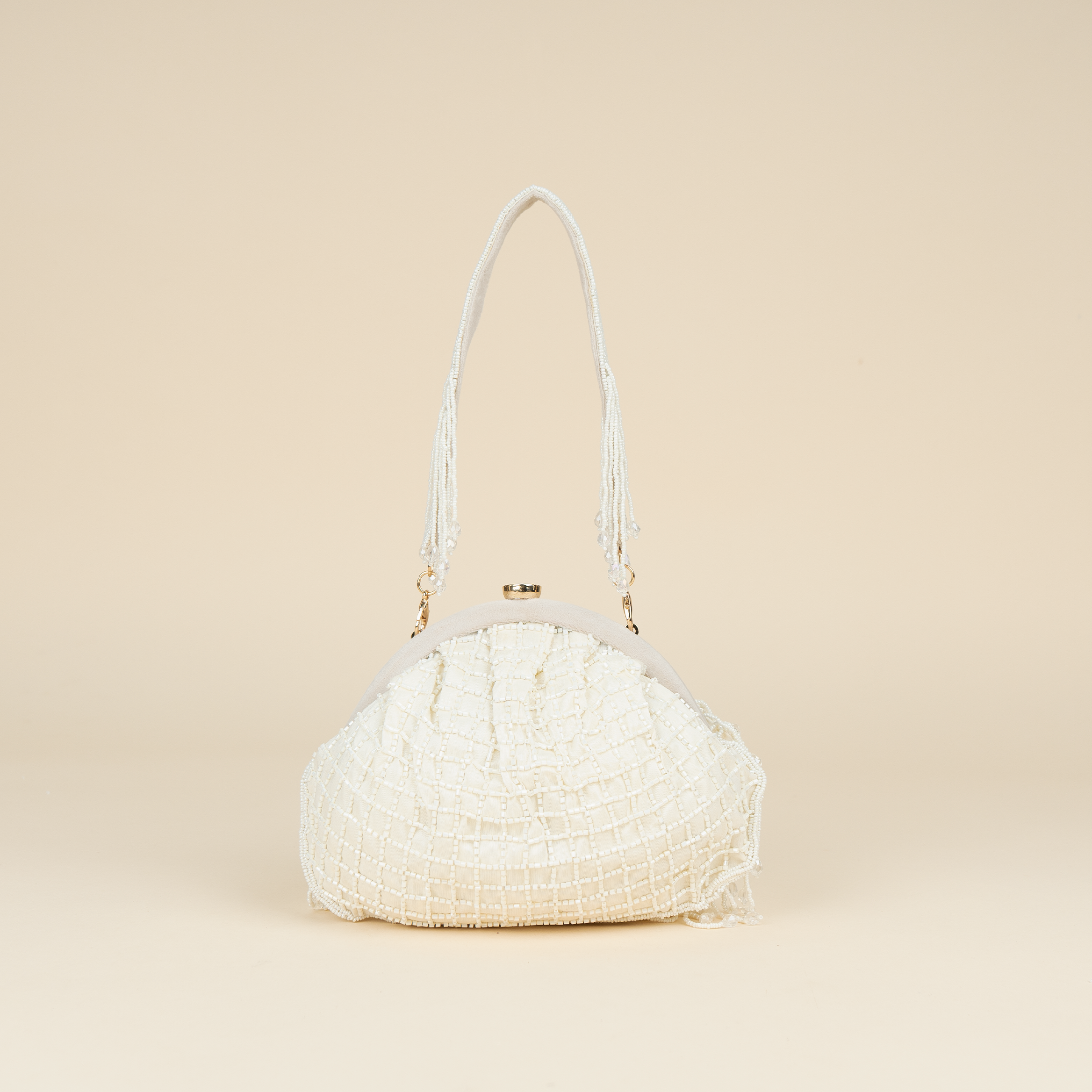 Opulent Pearl Satin Potli