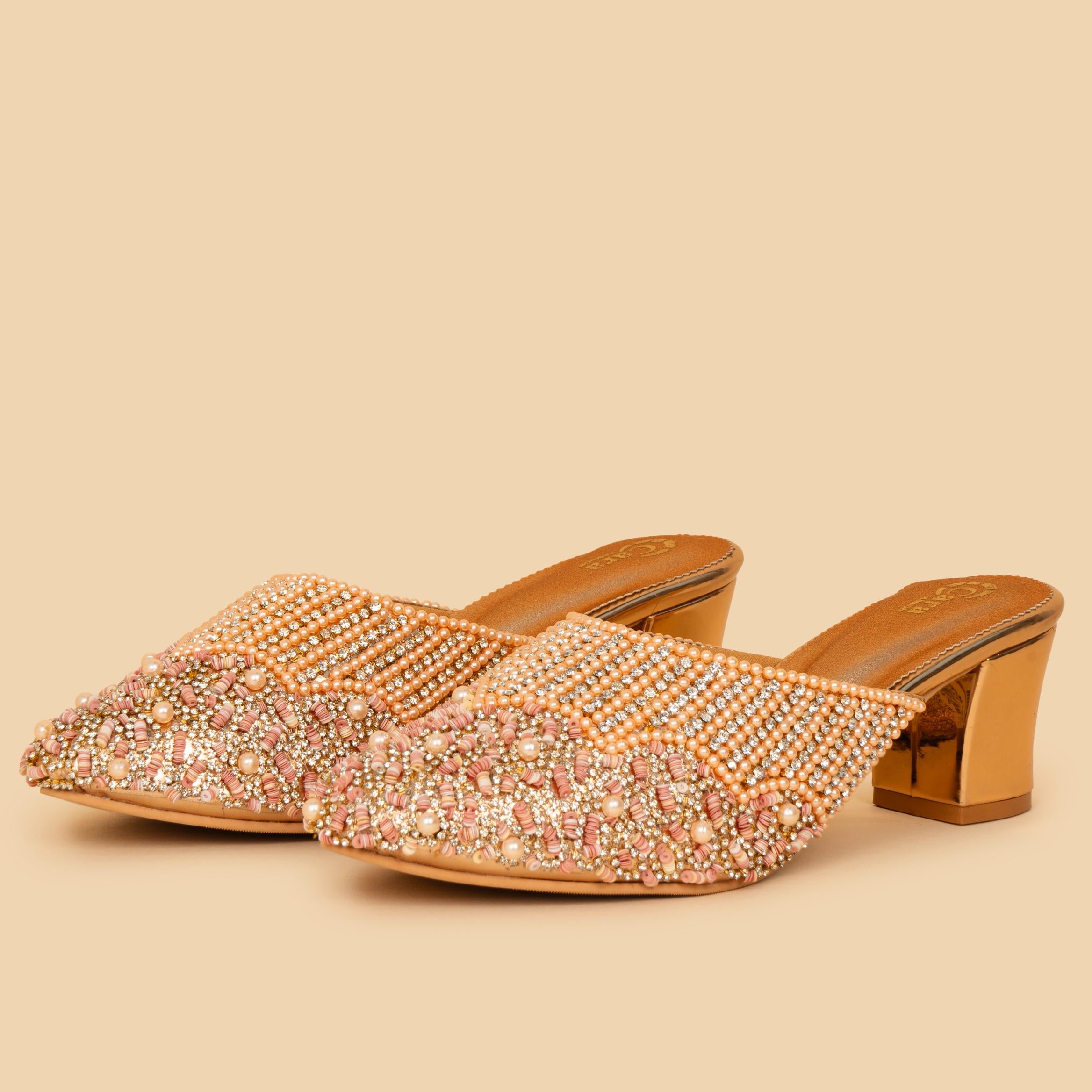 Pearl Crusted Queen Mules