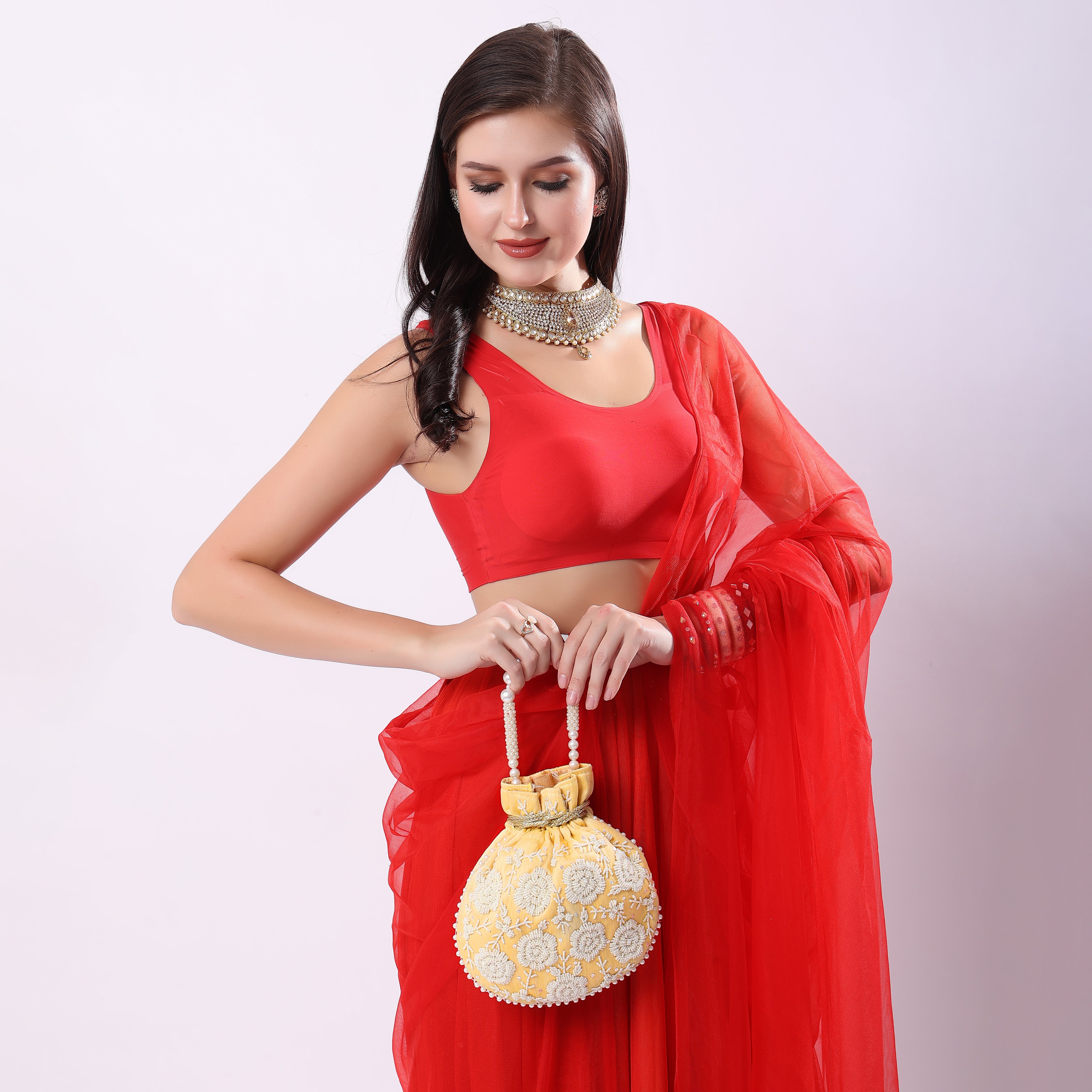 Yellow Pearl Glow Fantasy Potli