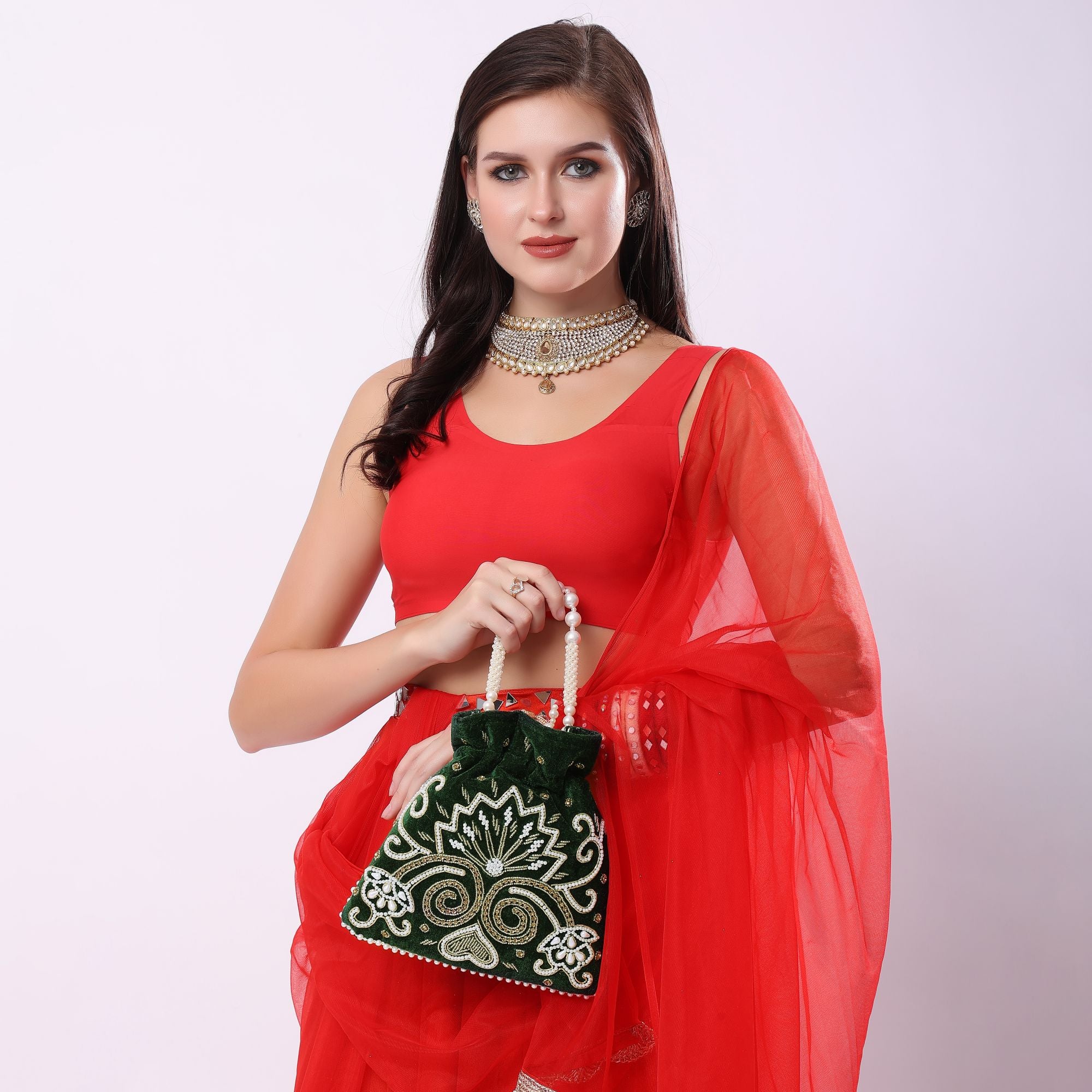 Green Pearlstone Radiance Potli