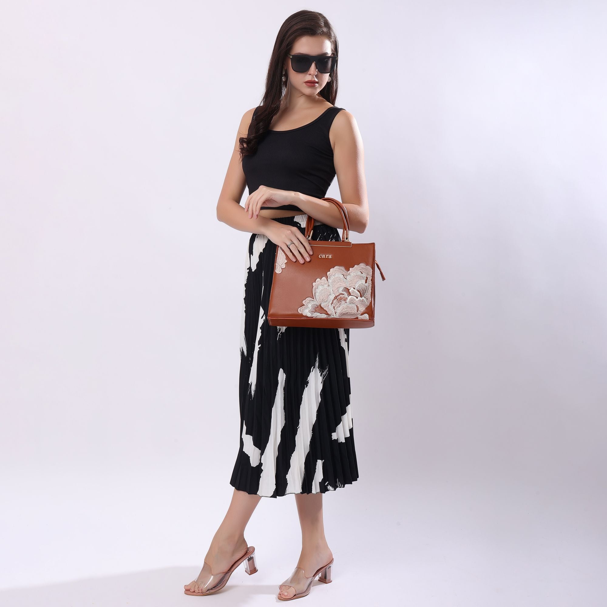 Brown Floral Flourish handbag | cara