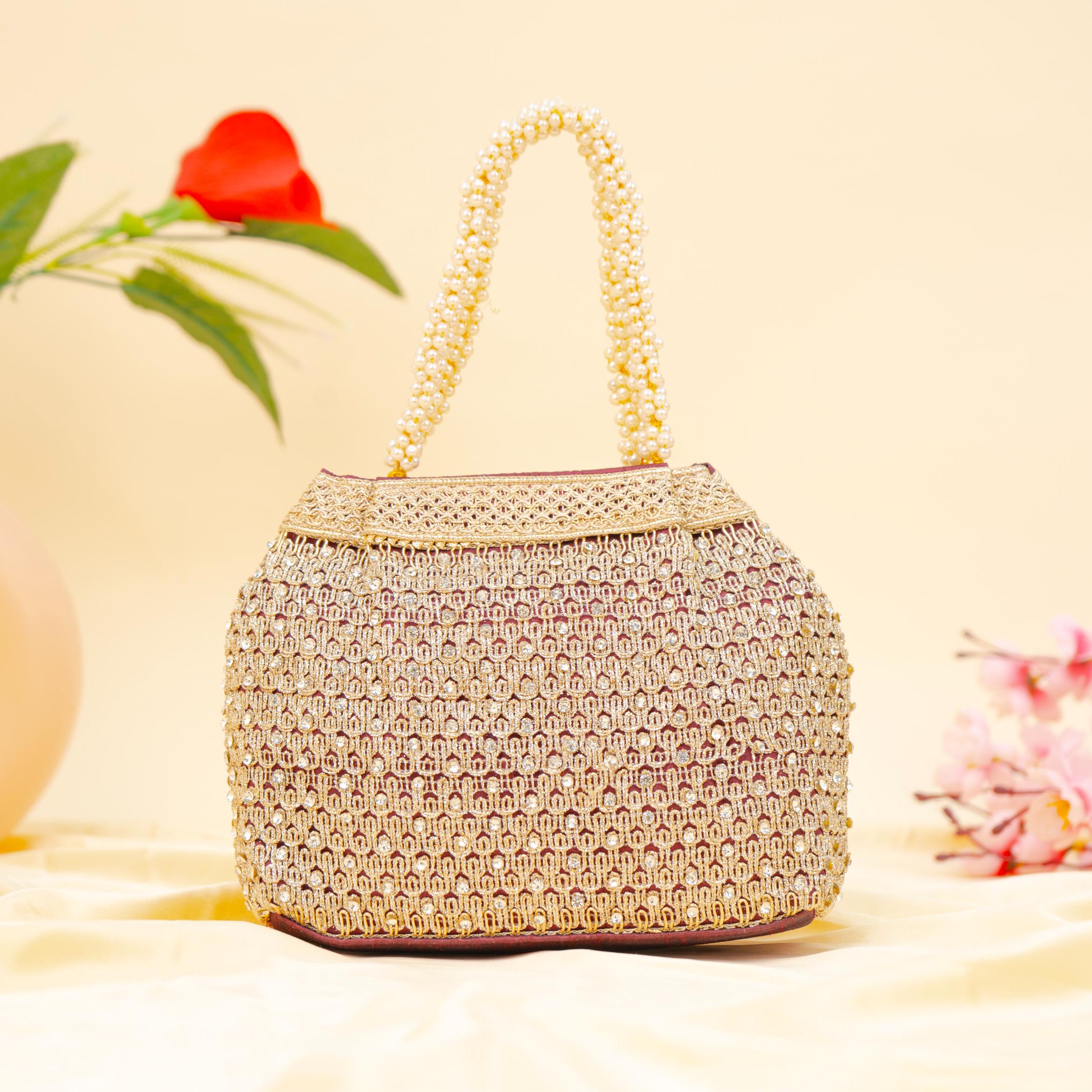 Pearl Mesh Glam Potli