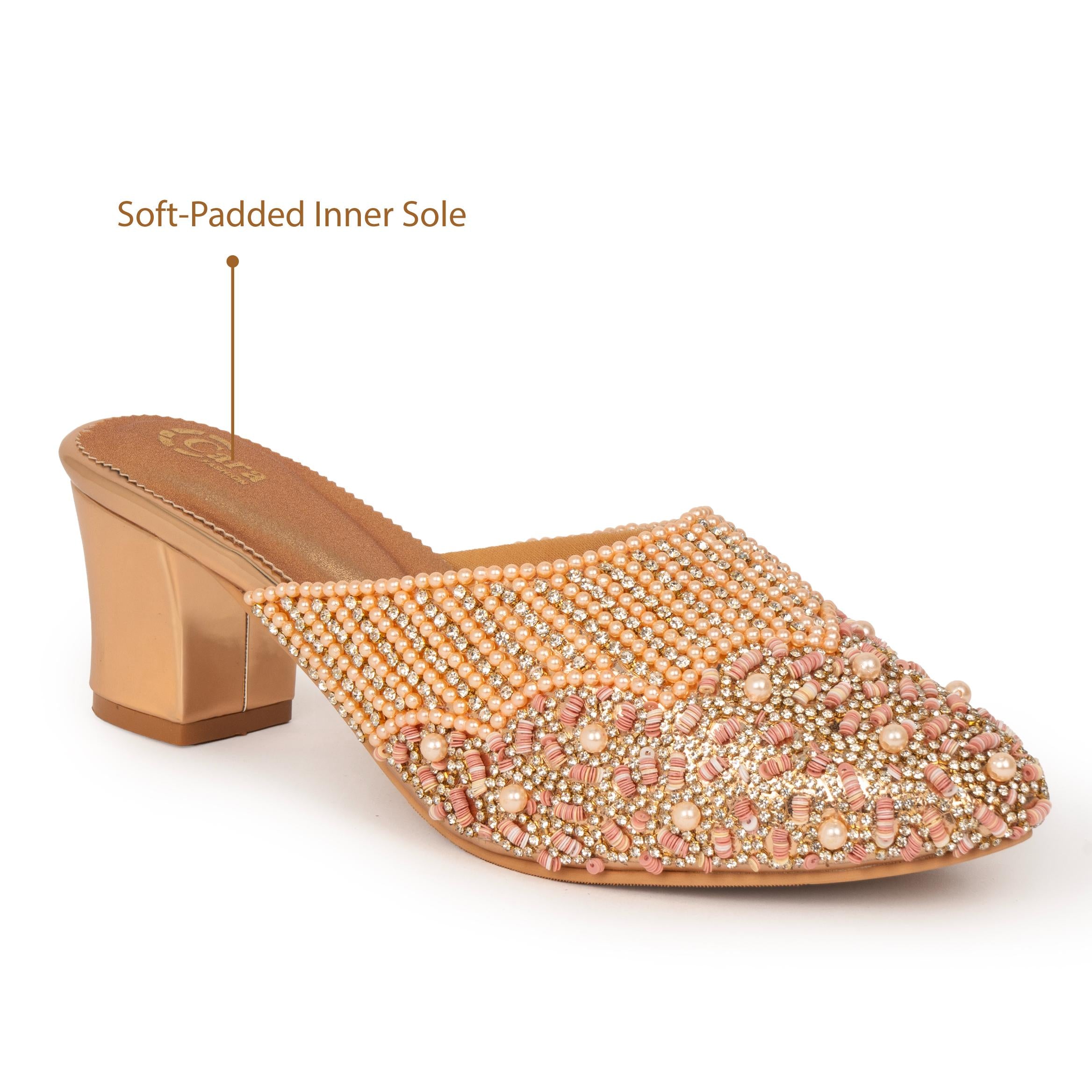 Pearl Crusted Queen Mules