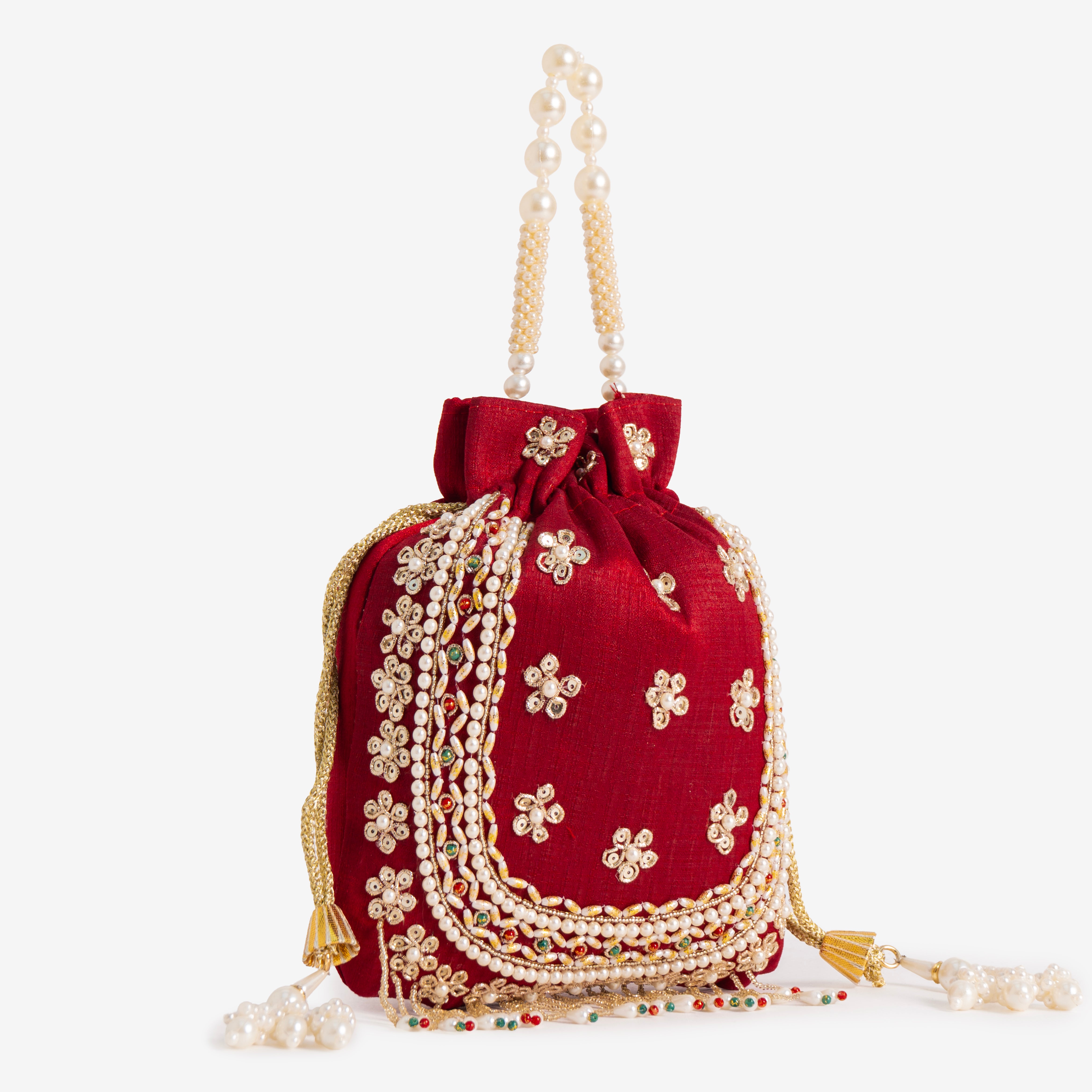 Blush Gold Braid Potli