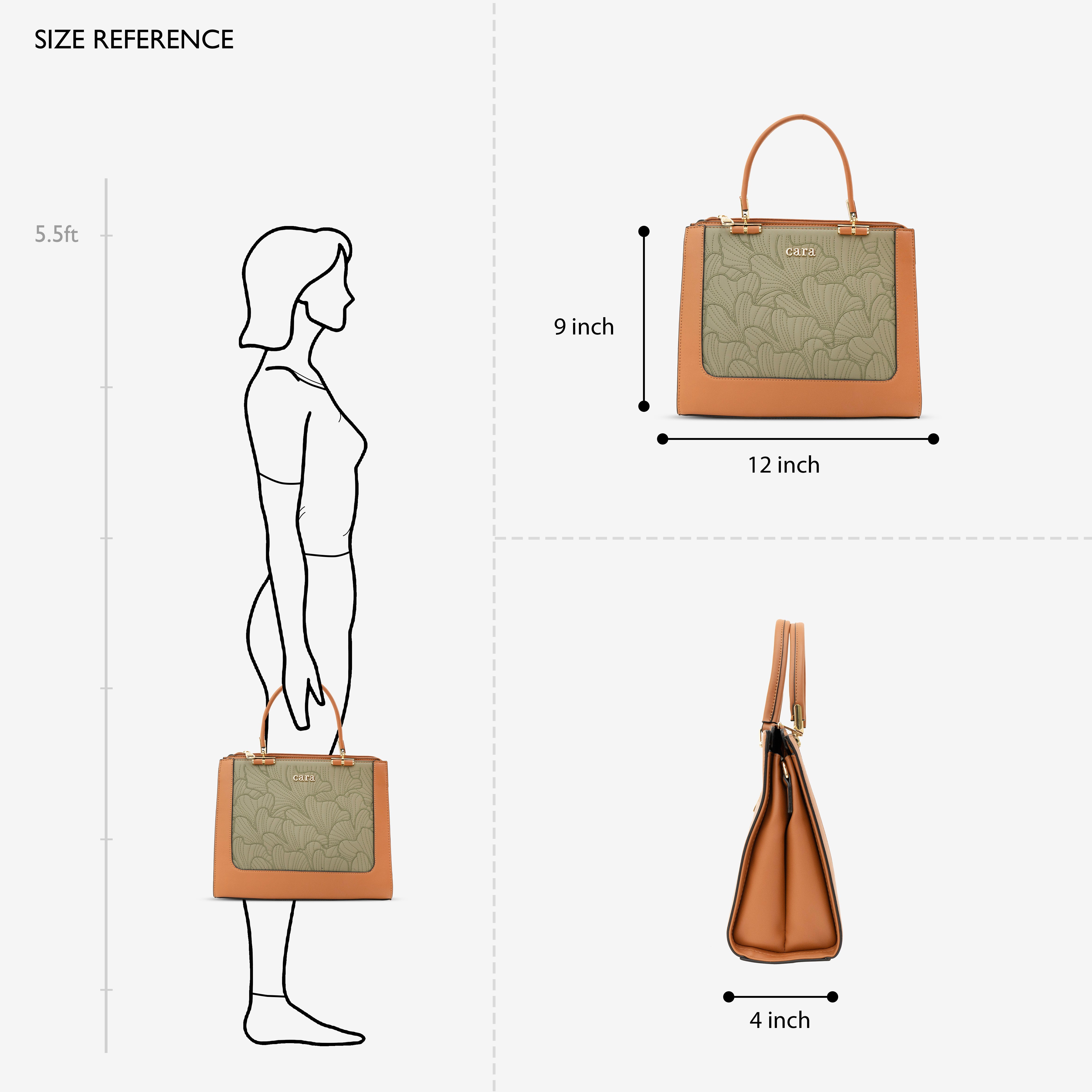 Brown Floral Eclipse Handbag | Cara