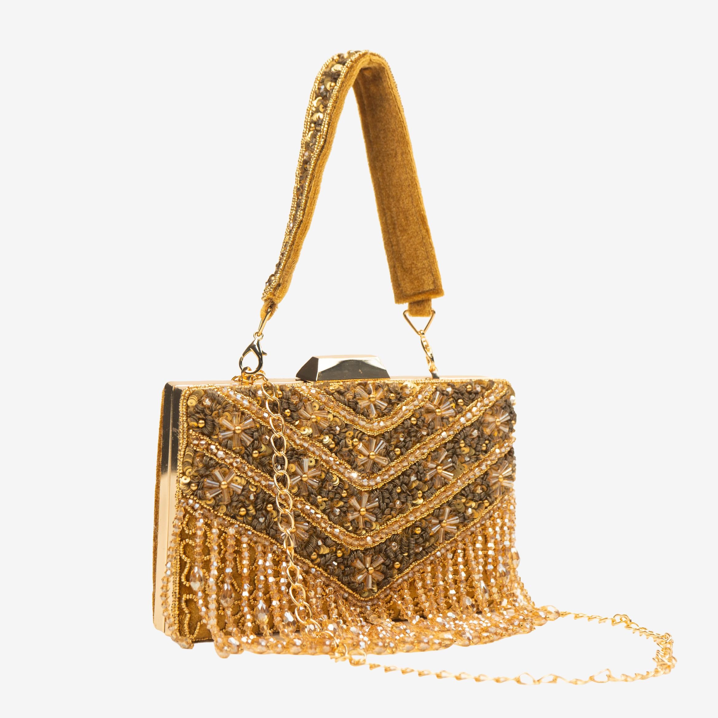 Timeless Pearl Gold Clutch