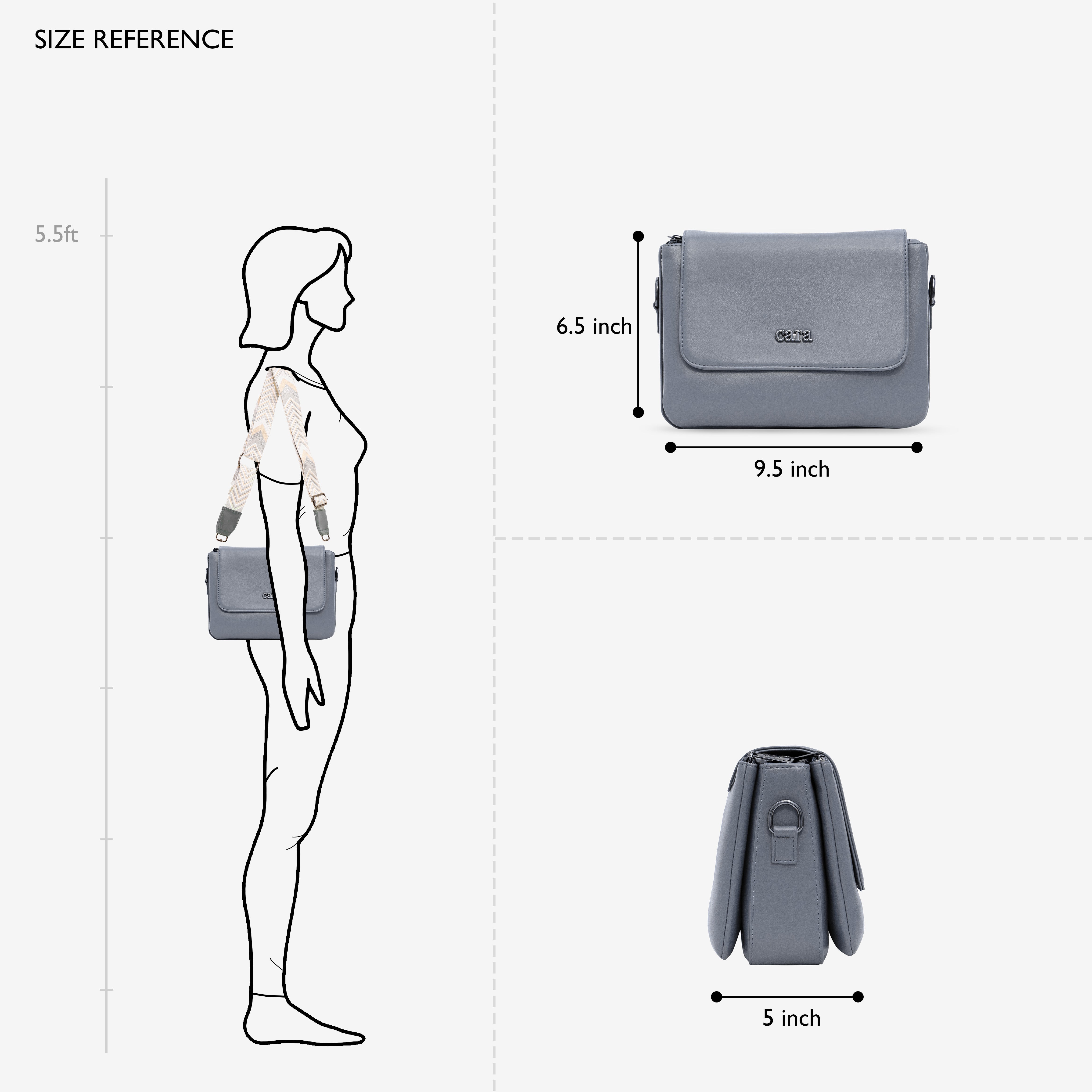 grey Casual Catcher slingbag | cara