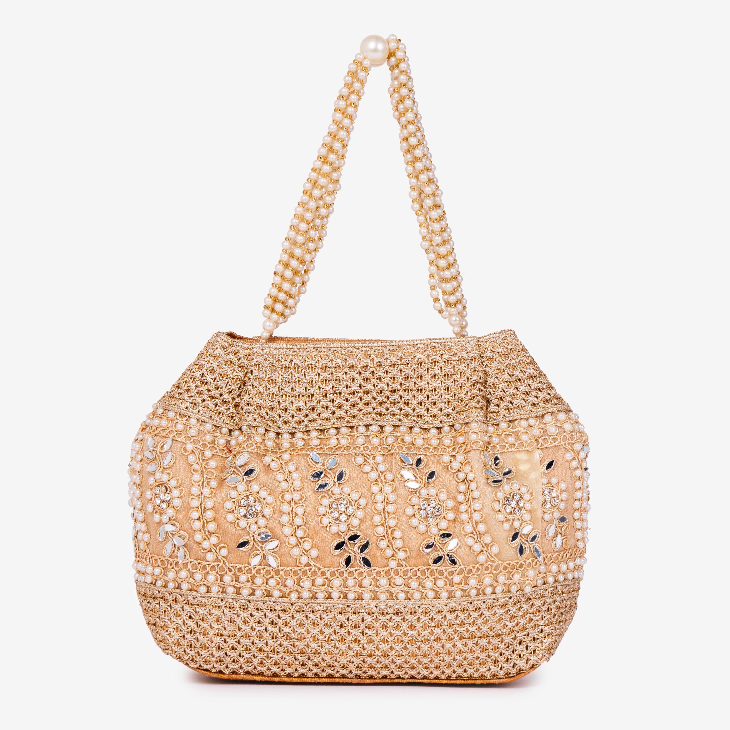 Golden Fern Pearl Potli