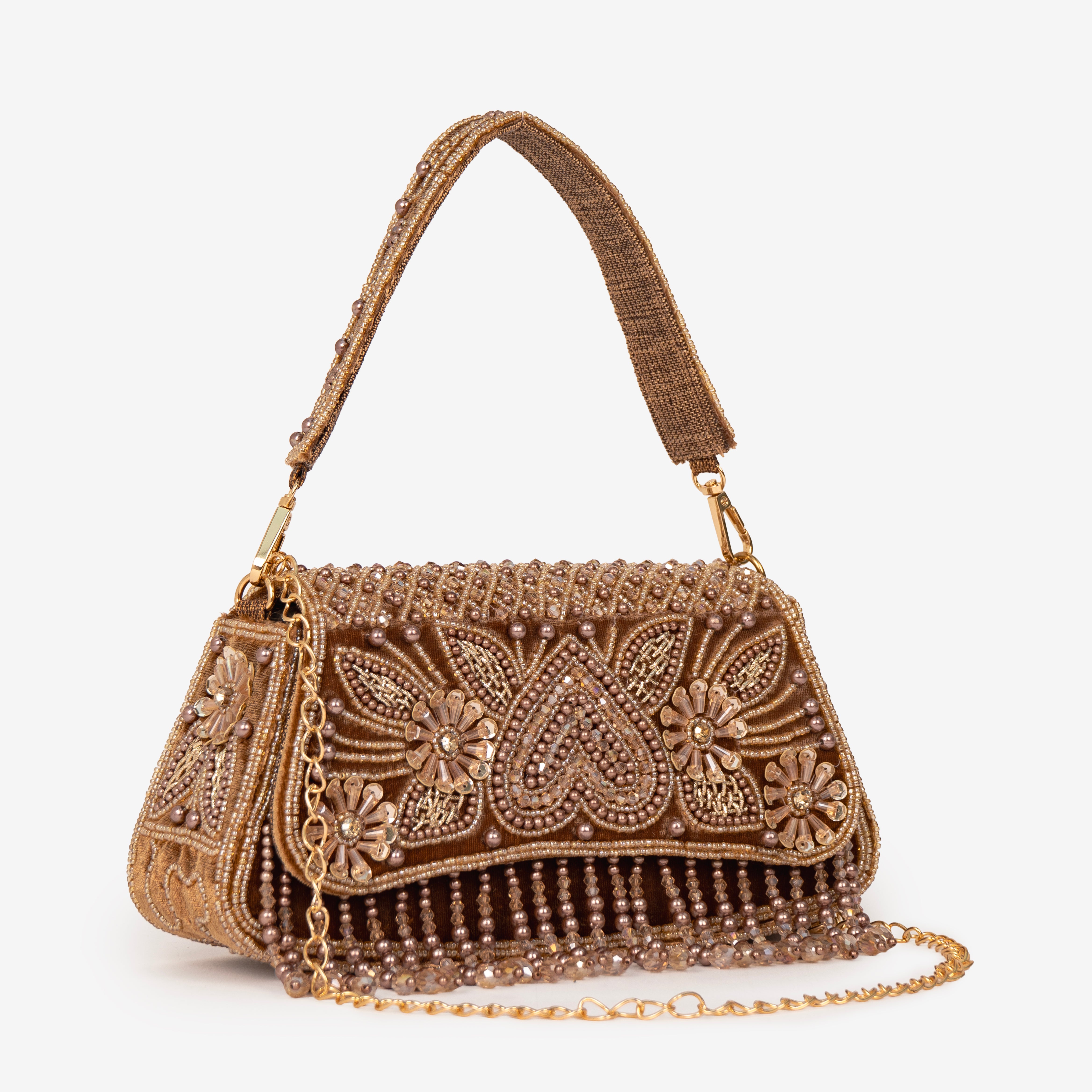 Intricate Beaded Party Shoulder Bag