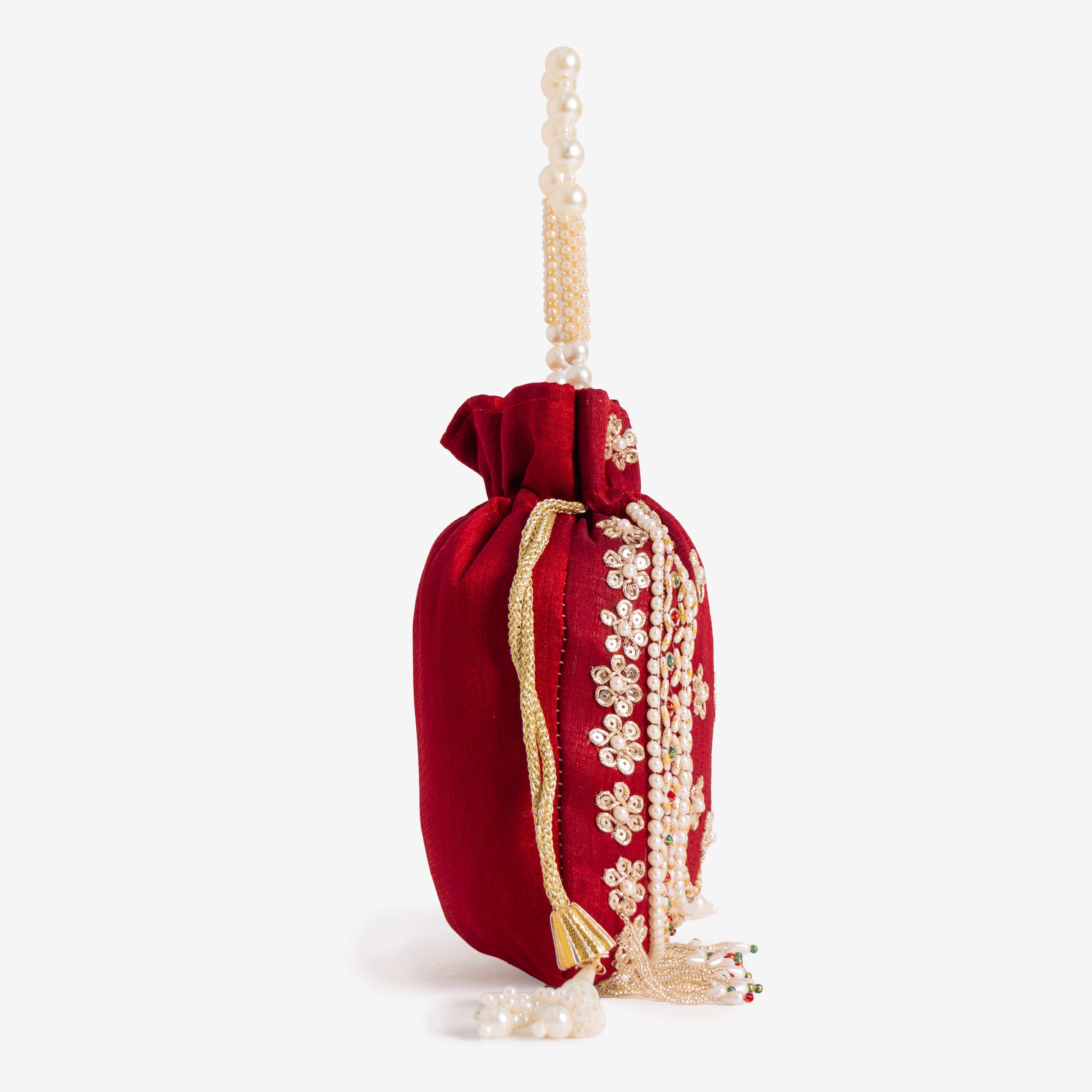 Blush Gold Braid Potli