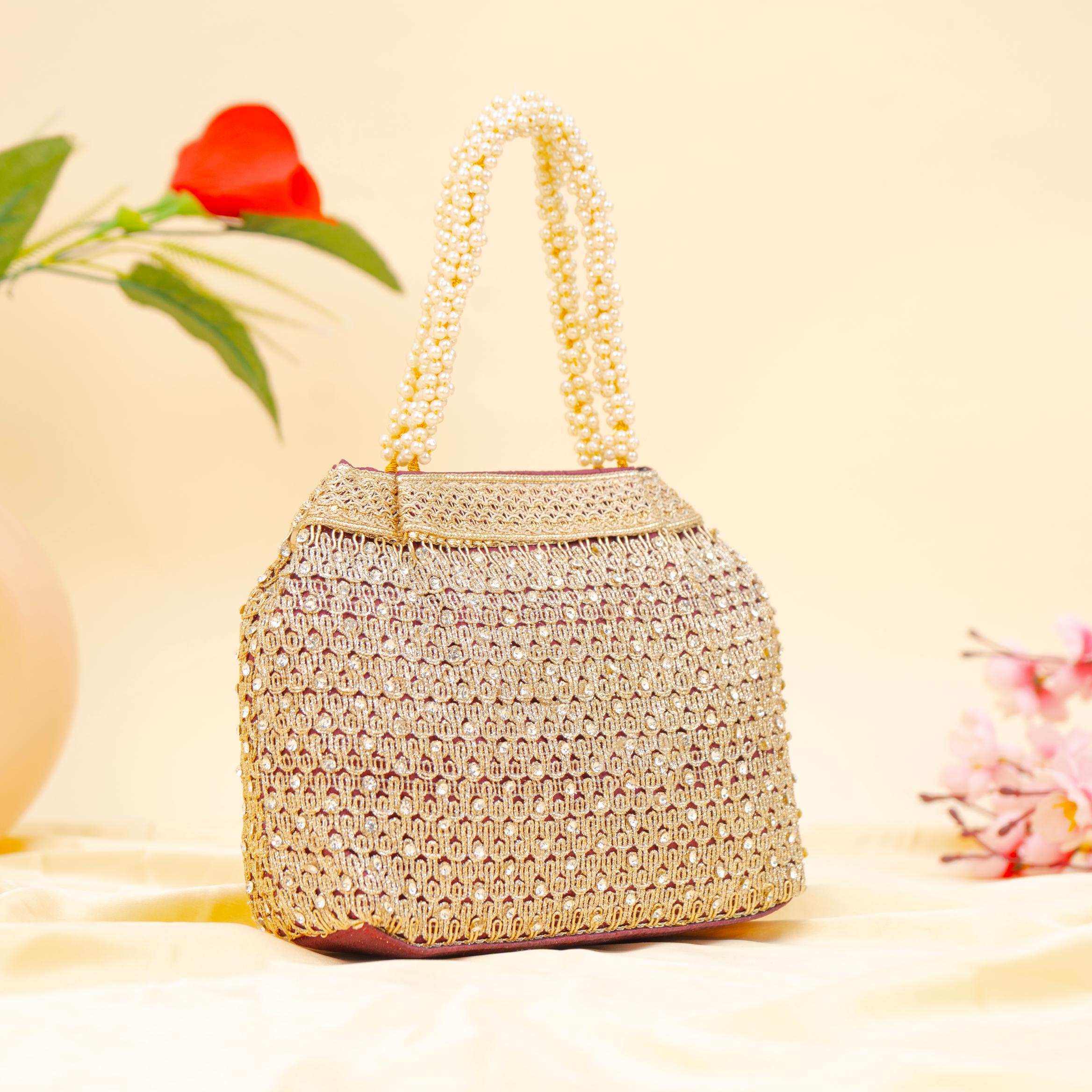 Pearl Mesh Glam Potli