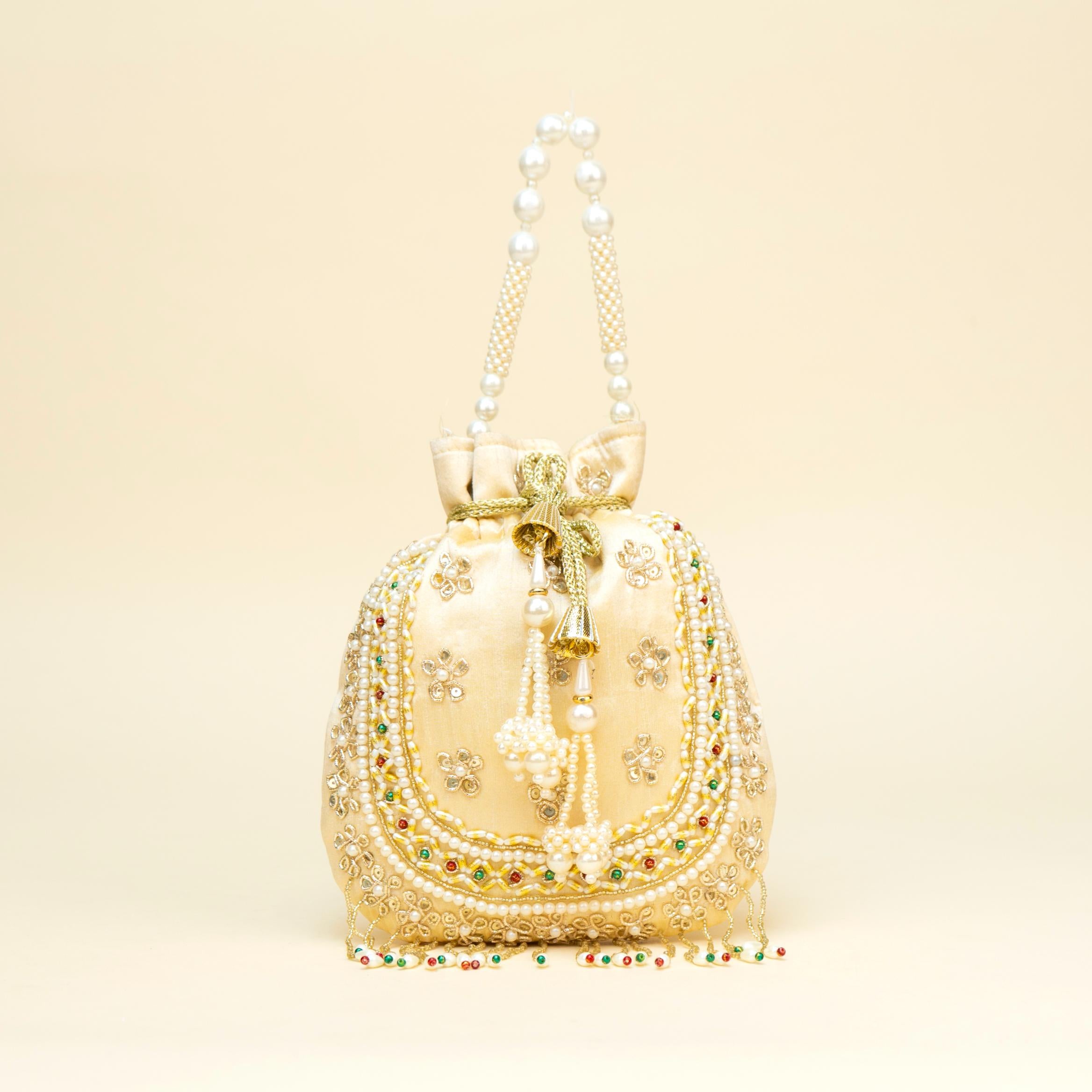 Blush Gold Braid Potli